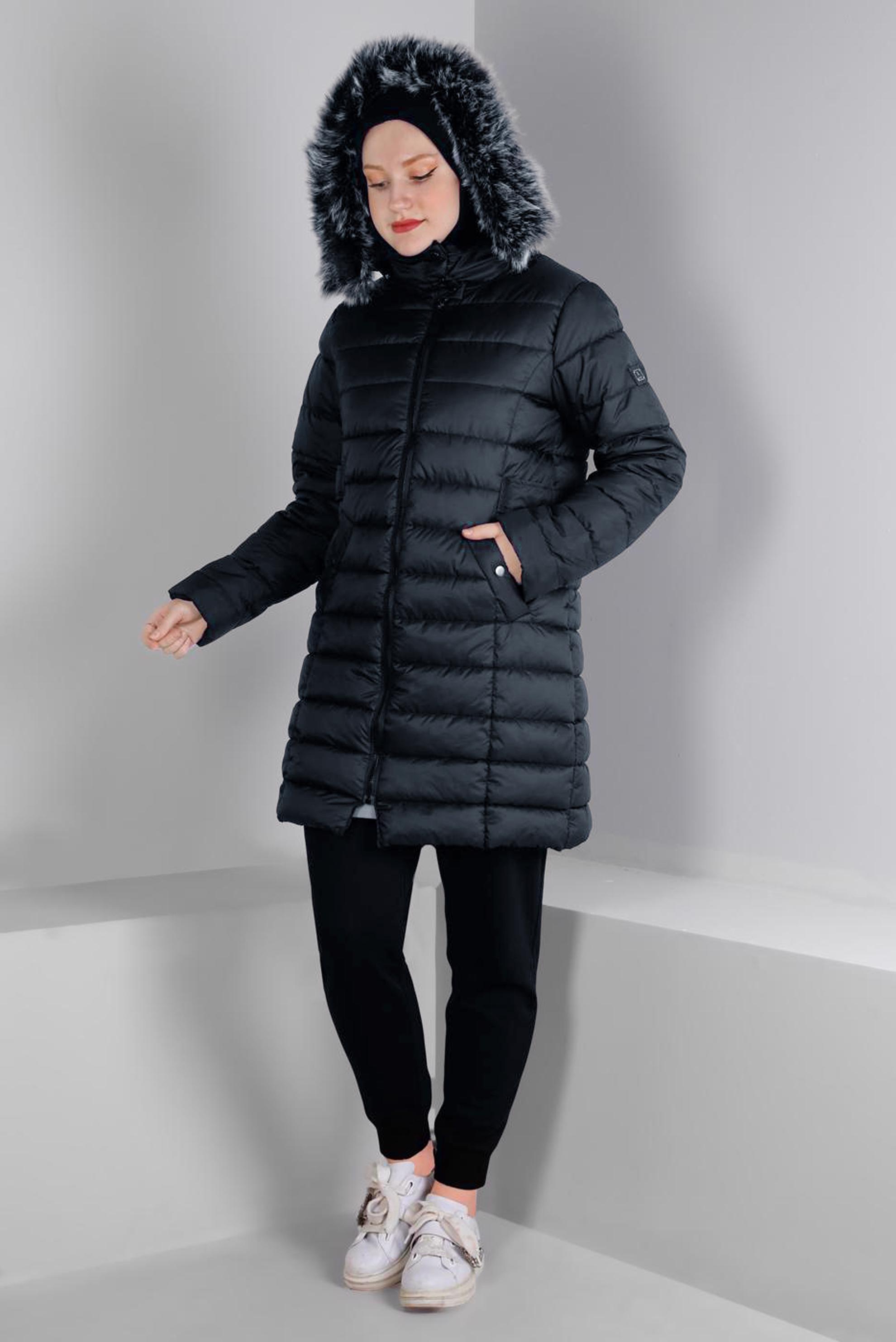 Vêtements hijab BLEU MARINE 90330 NEW SAFİR KABAN 38/44