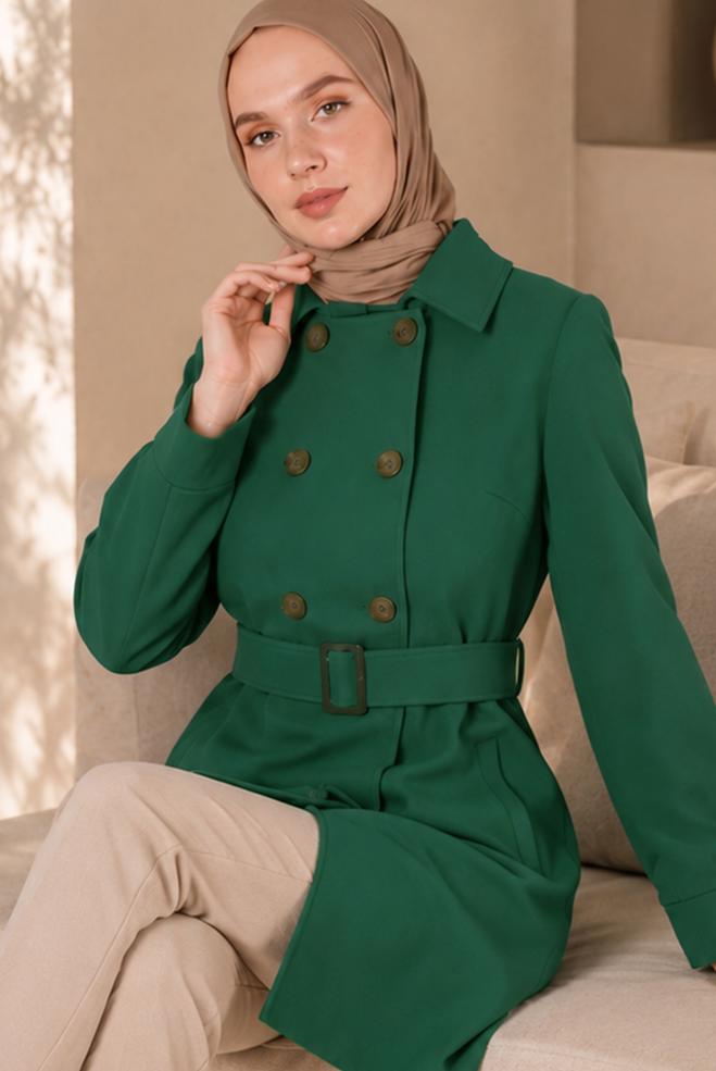 Tesettür giyim BEJ 90349 WİNTER ALMEDA KABAN 38/42 TEK40 - ALVİNA