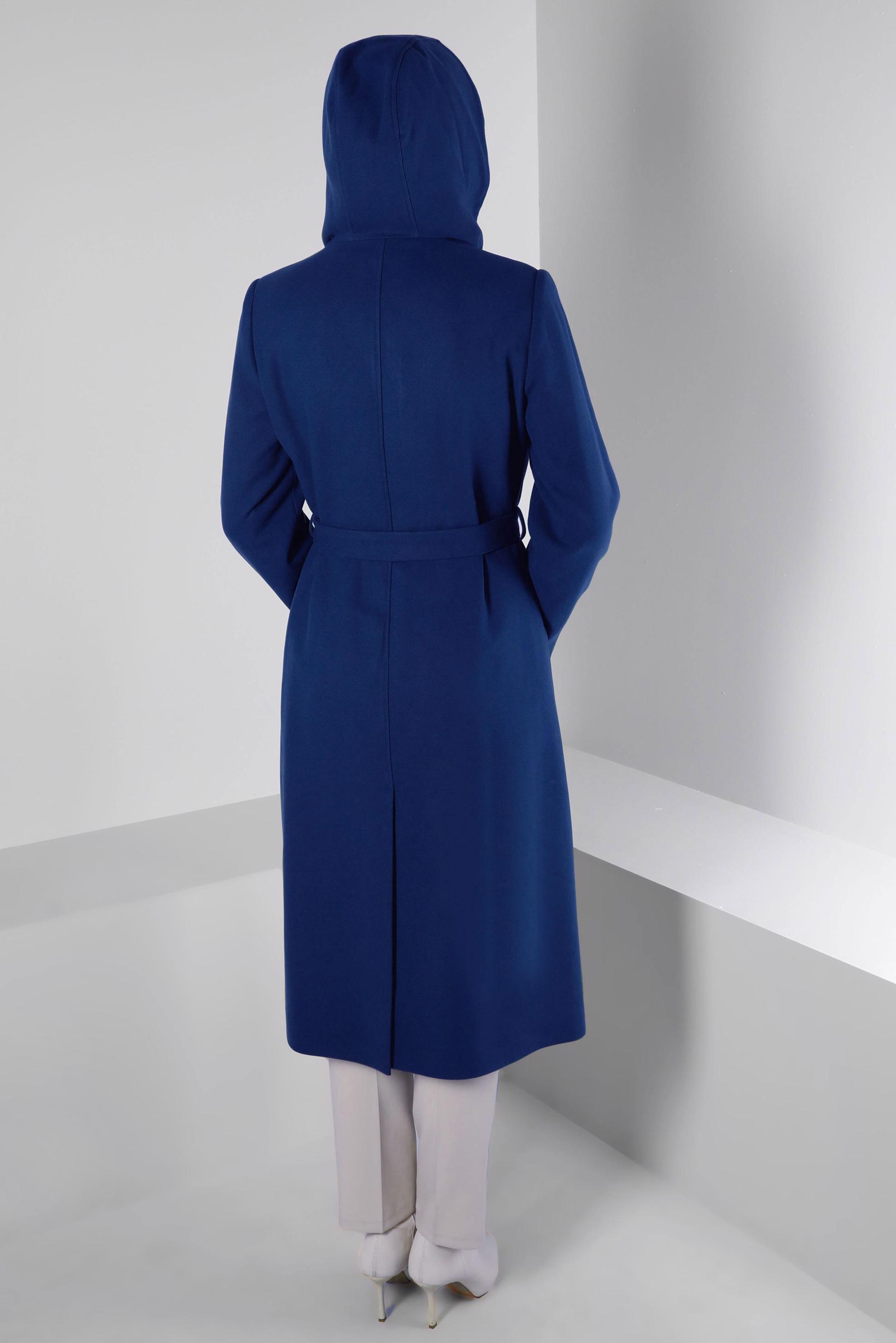 Vêtements hijab BLEU MANTEAU À CAPUCHE AVEC POCHE 90351