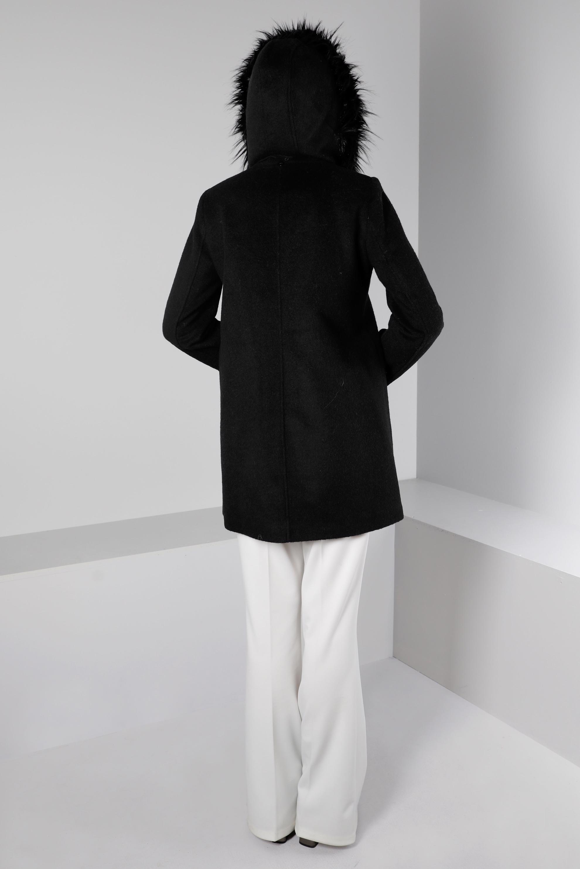 Vêtements hijab NOIR MANTEAU À CAPUCHE 90360