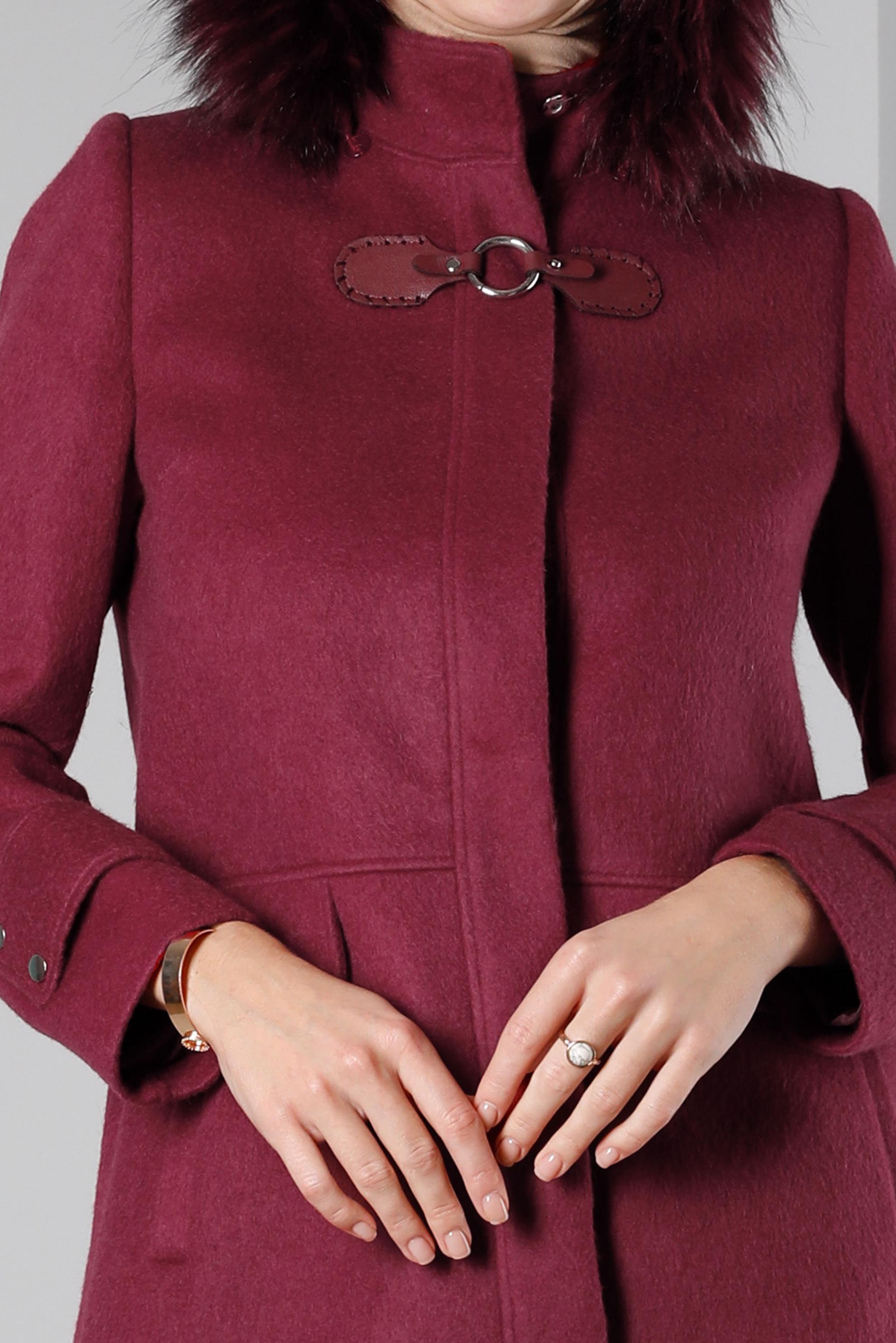 Tesettür giyim BORDO KAPÜŞONLU KABAN 90360