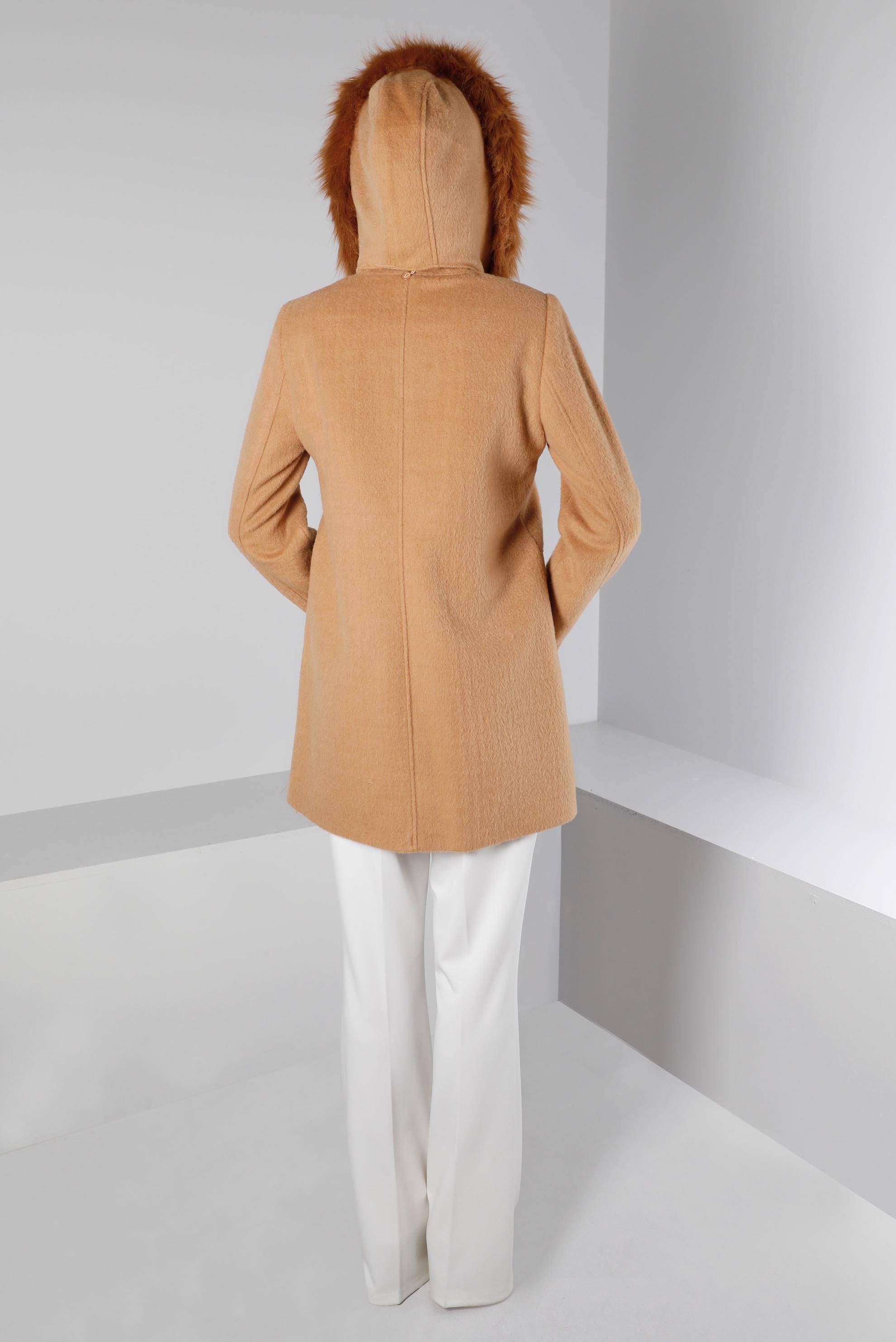 Tesettür giyim KAHVE KAPÜŞONLU KABAN 90360