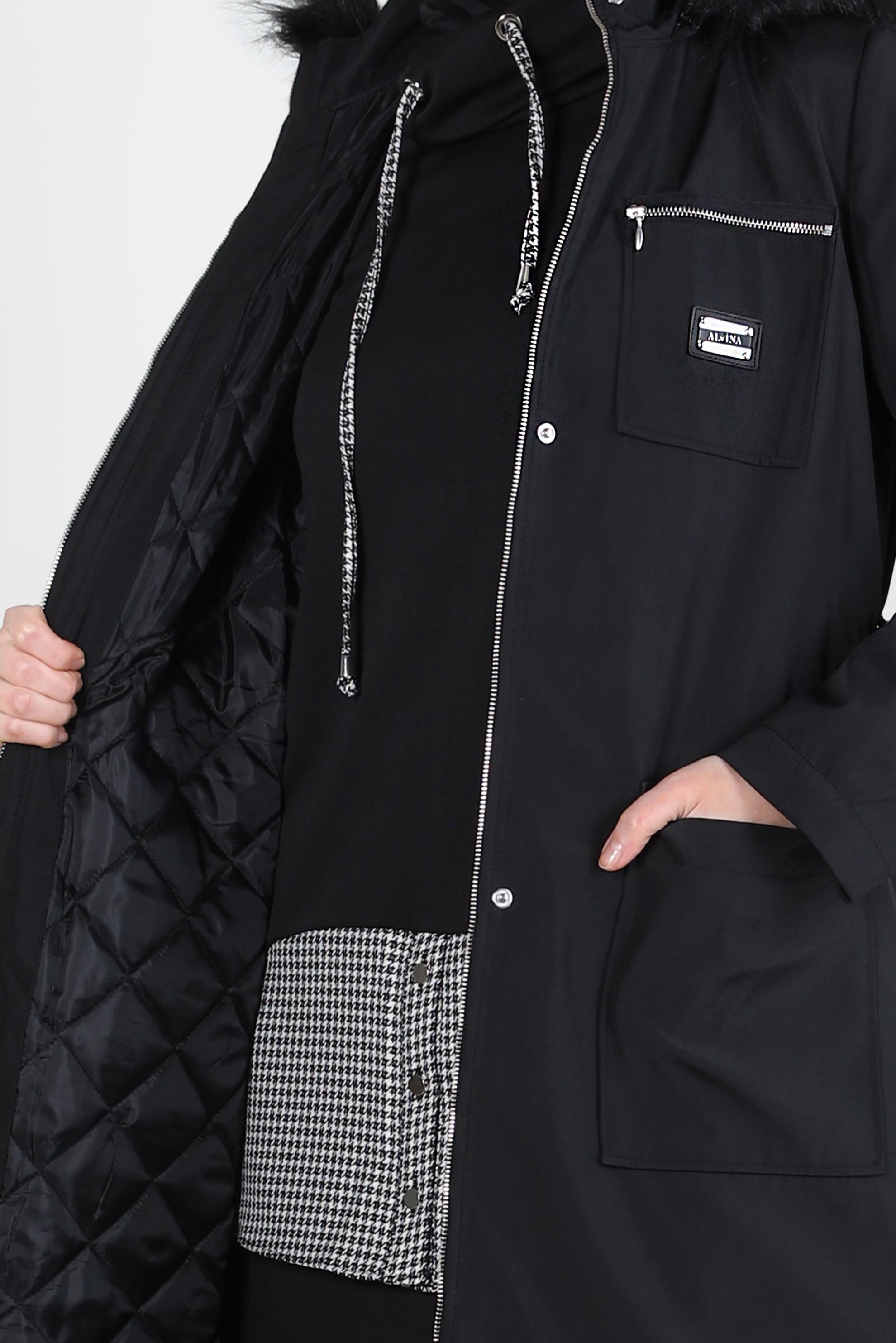 Tesettür giyim SİYAH KAPÜŞONU KÜRKLÜ PARKA 90370