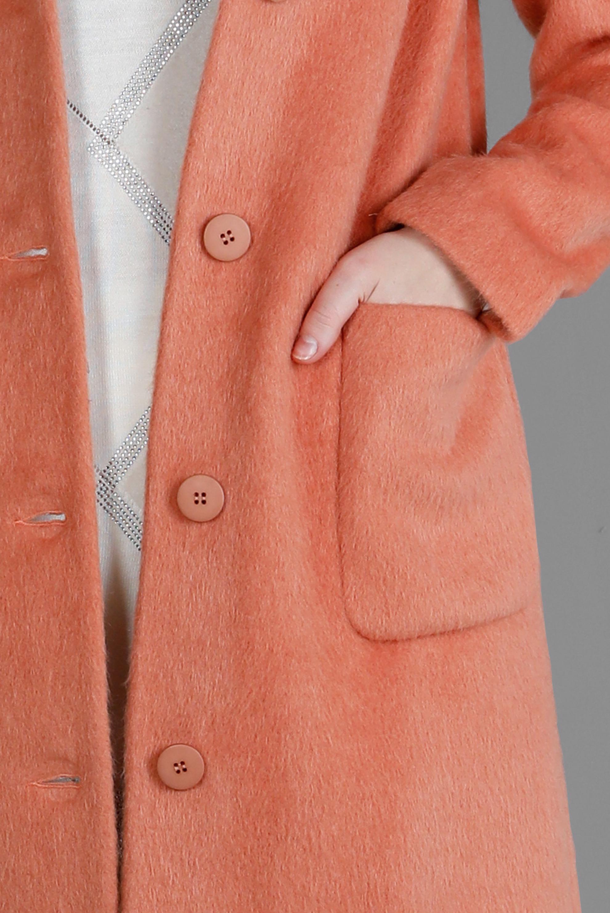 Tesettür giyim PEMBE TÜYLÜ DÜĞMELİ CEP DETAYLI KABAN 90380