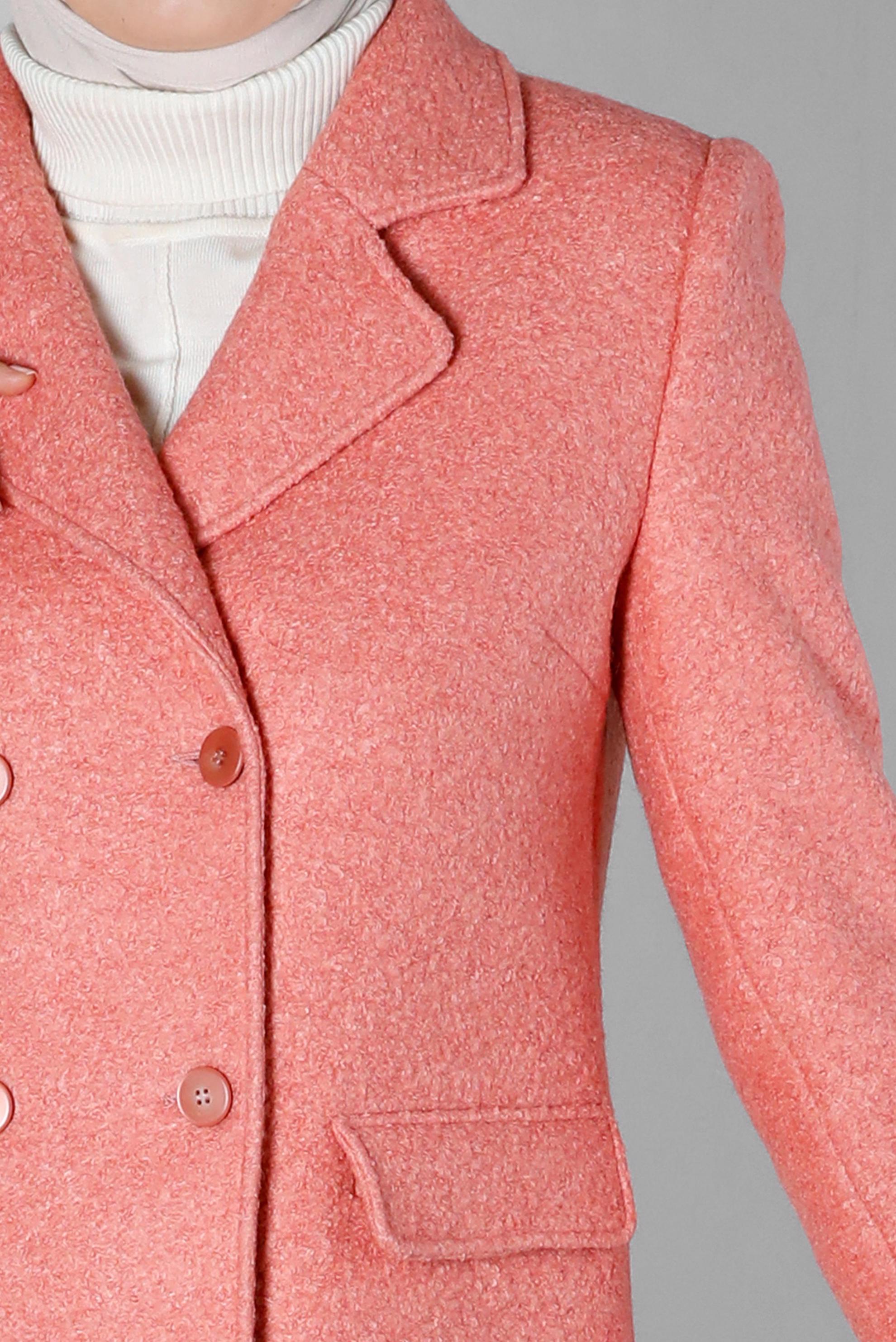 Hijab clothing POWDER BUTTON DETAILED DOUBLE BREASTED COAT 90381-1