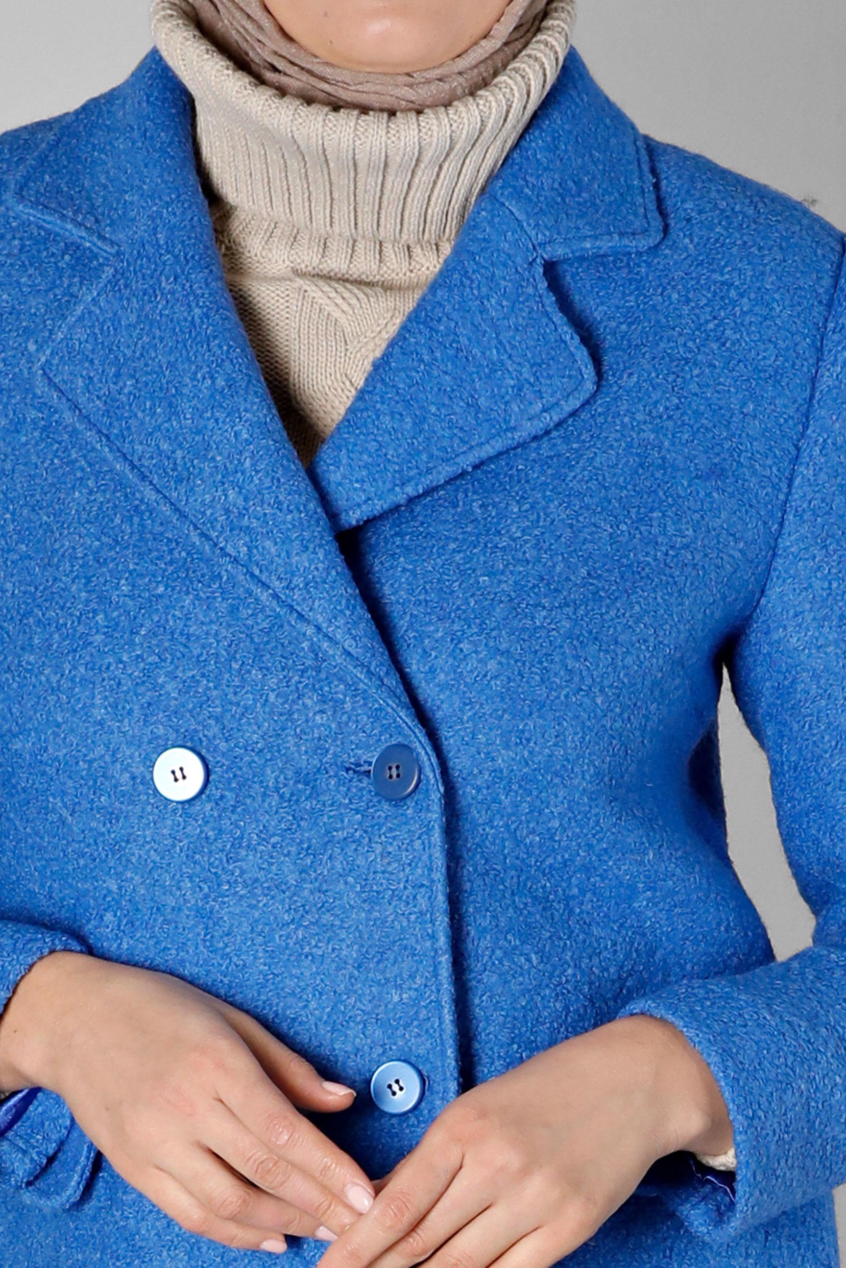 Vêtements hijab BLEU MARINE MANTEAU DOUBLE BOUTONNAGE AVEC BOUTONS 90381-1