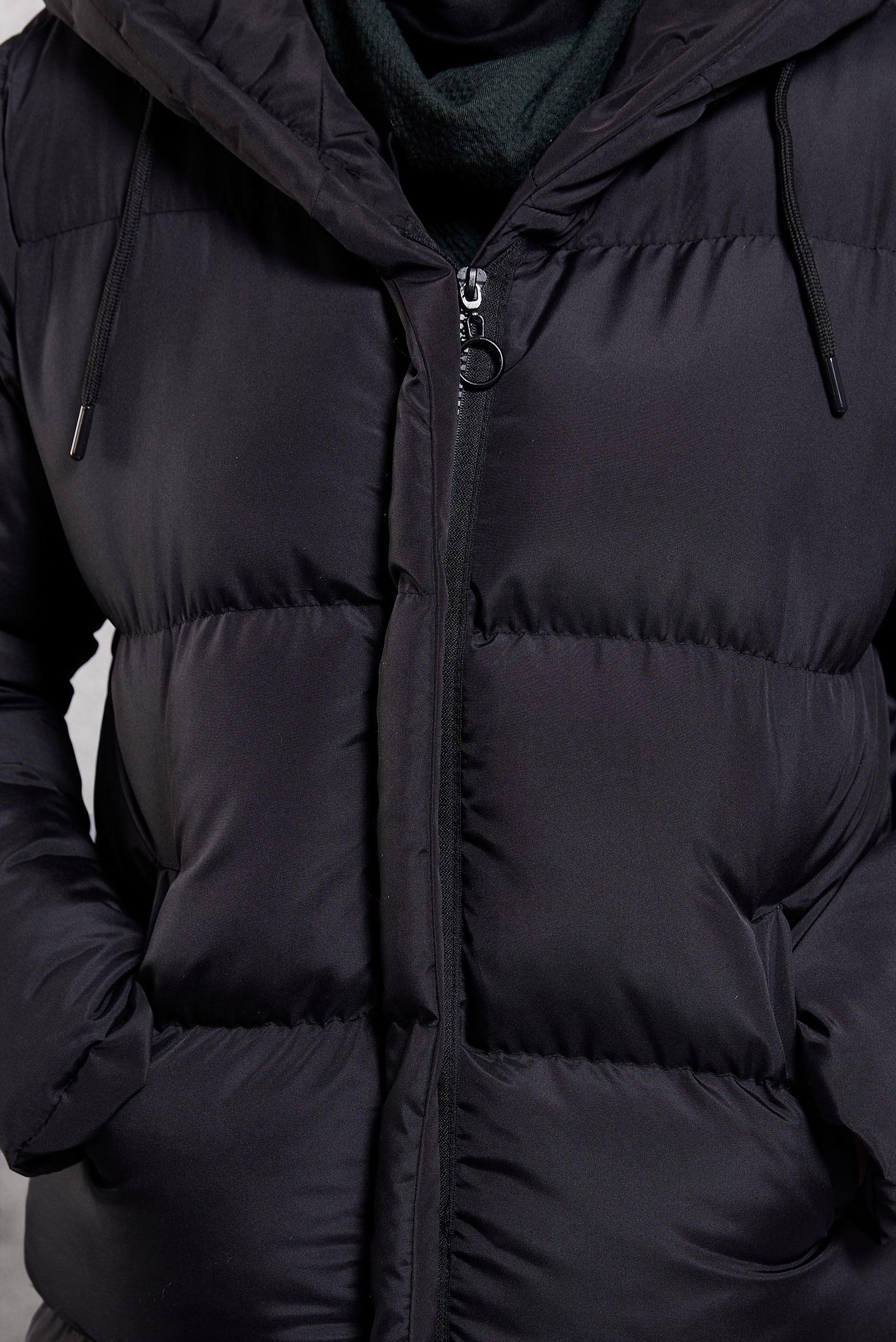 Tesettür giyim SİYAH KAPÜŞONLU ŞİŞME KABAN 90391