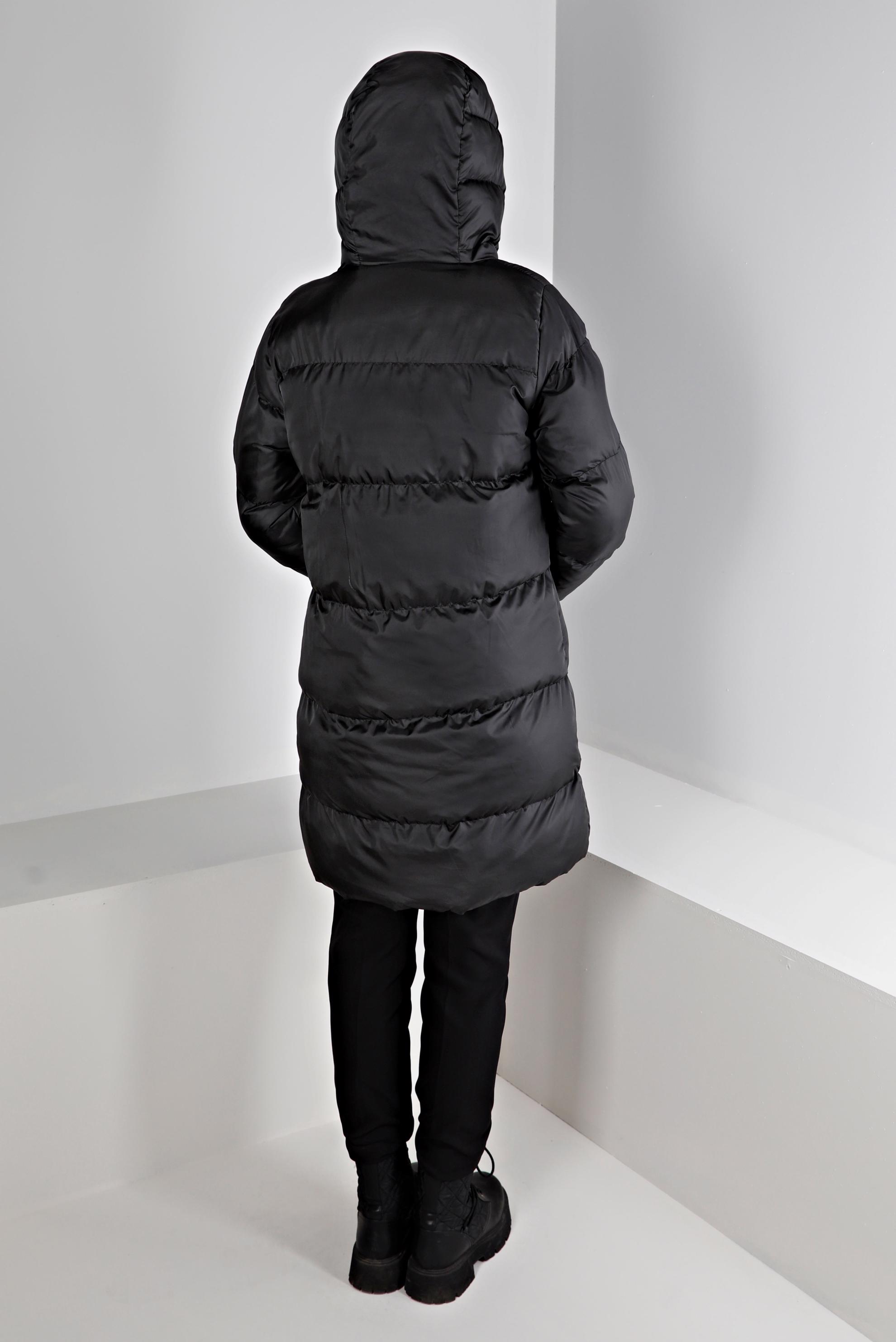 Hijab clothing BLACK HOODED PUFFER COAT 90391