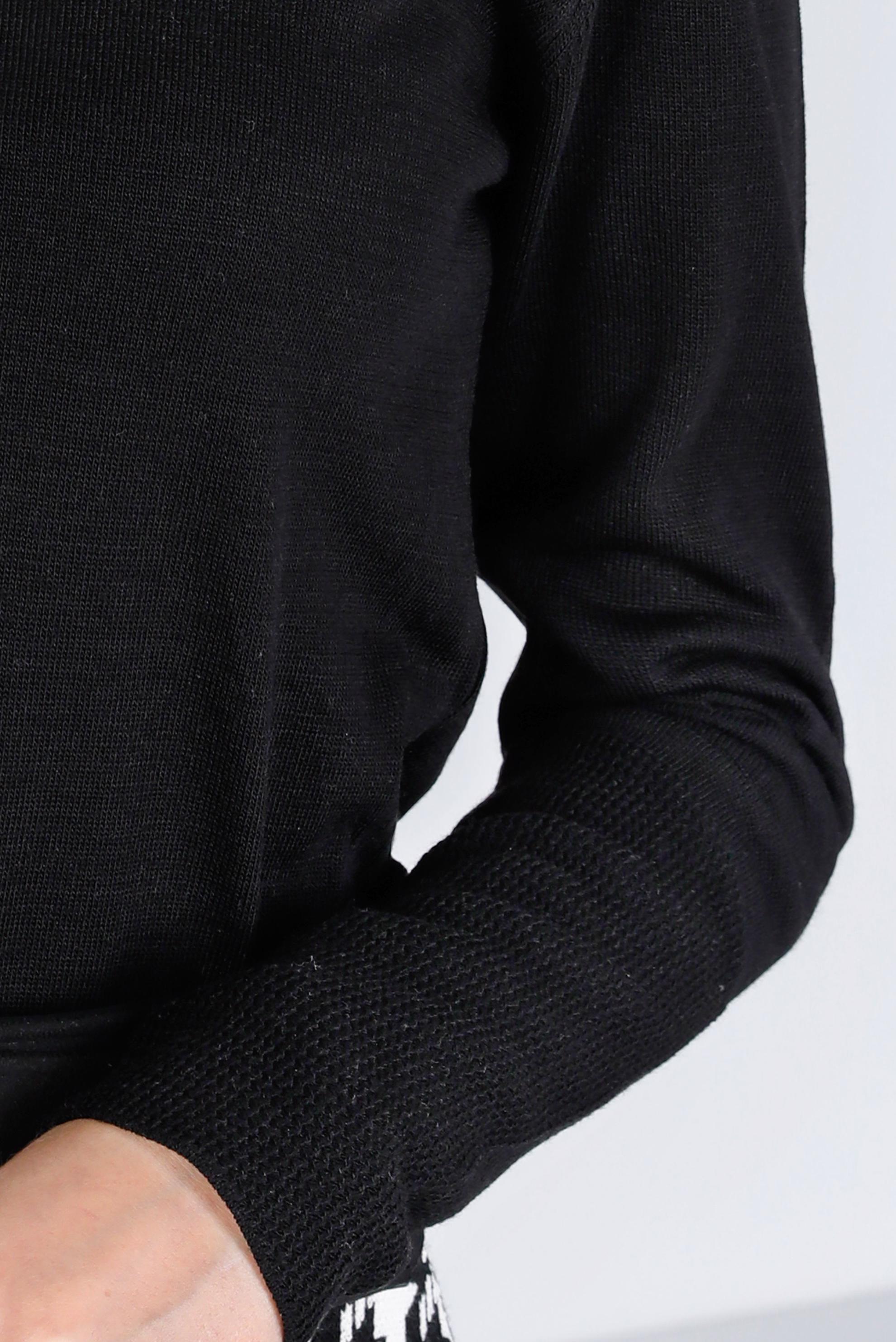Hijab clothing BLACK KNITWEAR SWEATER WITH PATTERNED CUFFS 43189