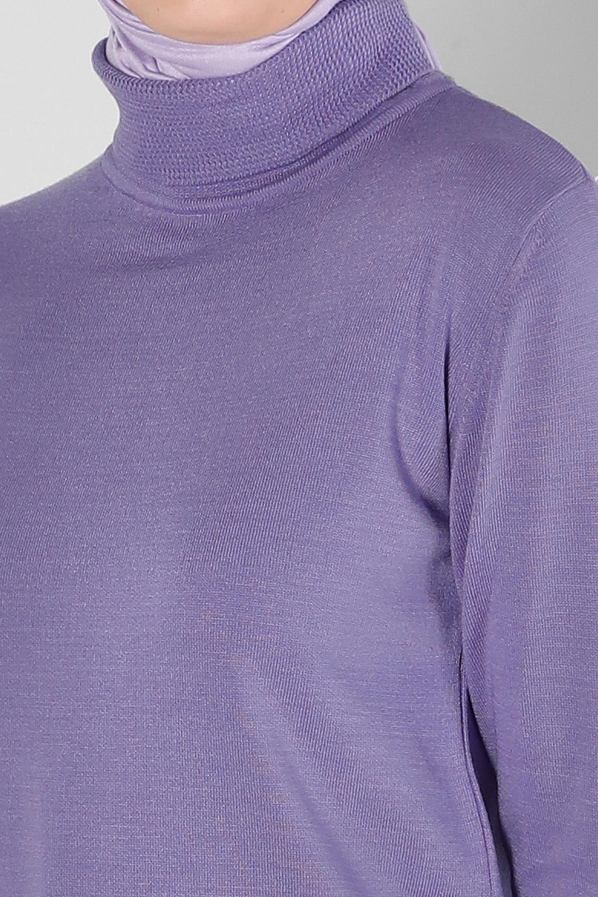 Hijab clothing PURPLE KNITWEAR SWEATER WITH PATTERNED CUFFS 43189