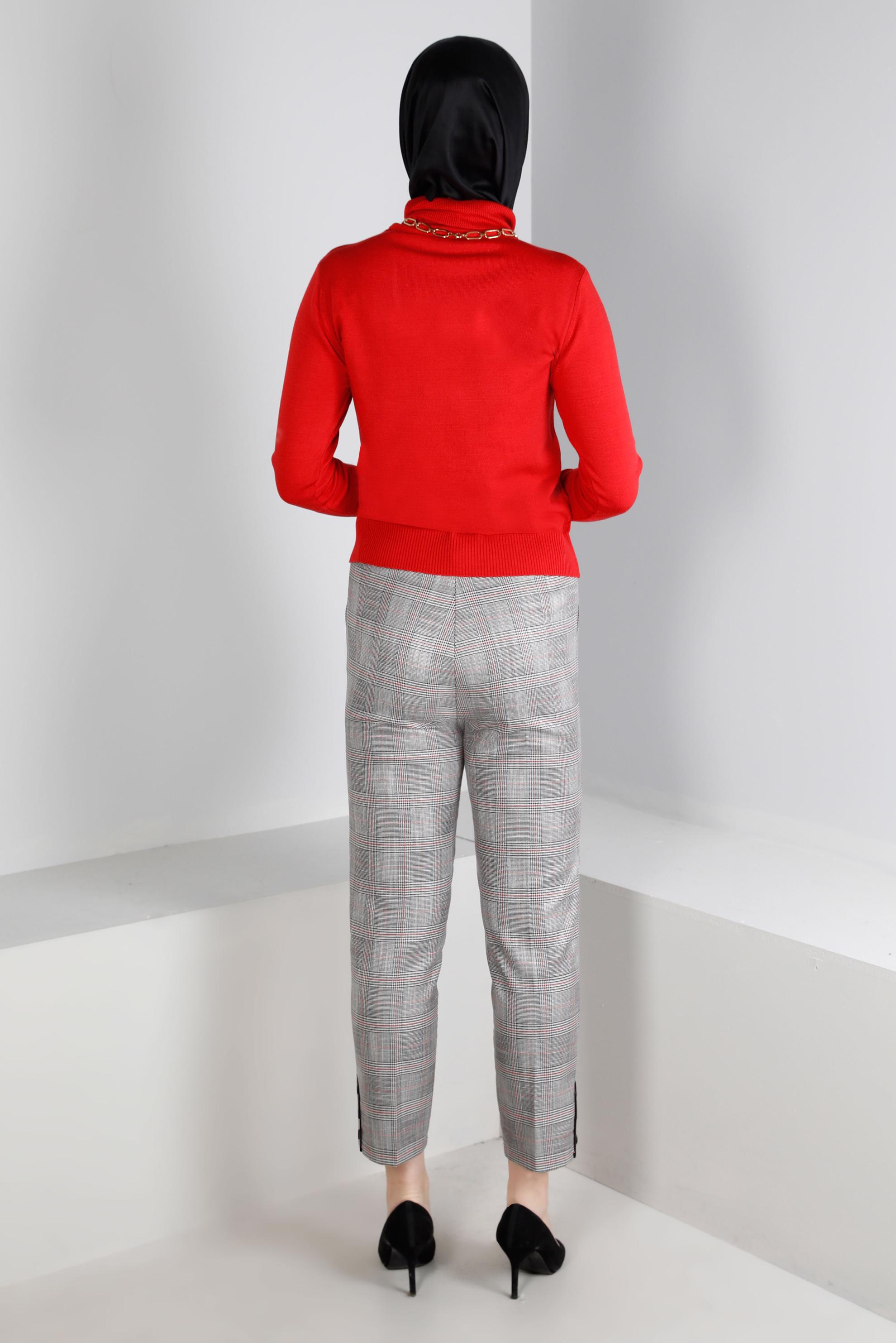 Hijab clothing CORAL KNITWEAR SWEATER WITH PATTERNED CUFFS 43189