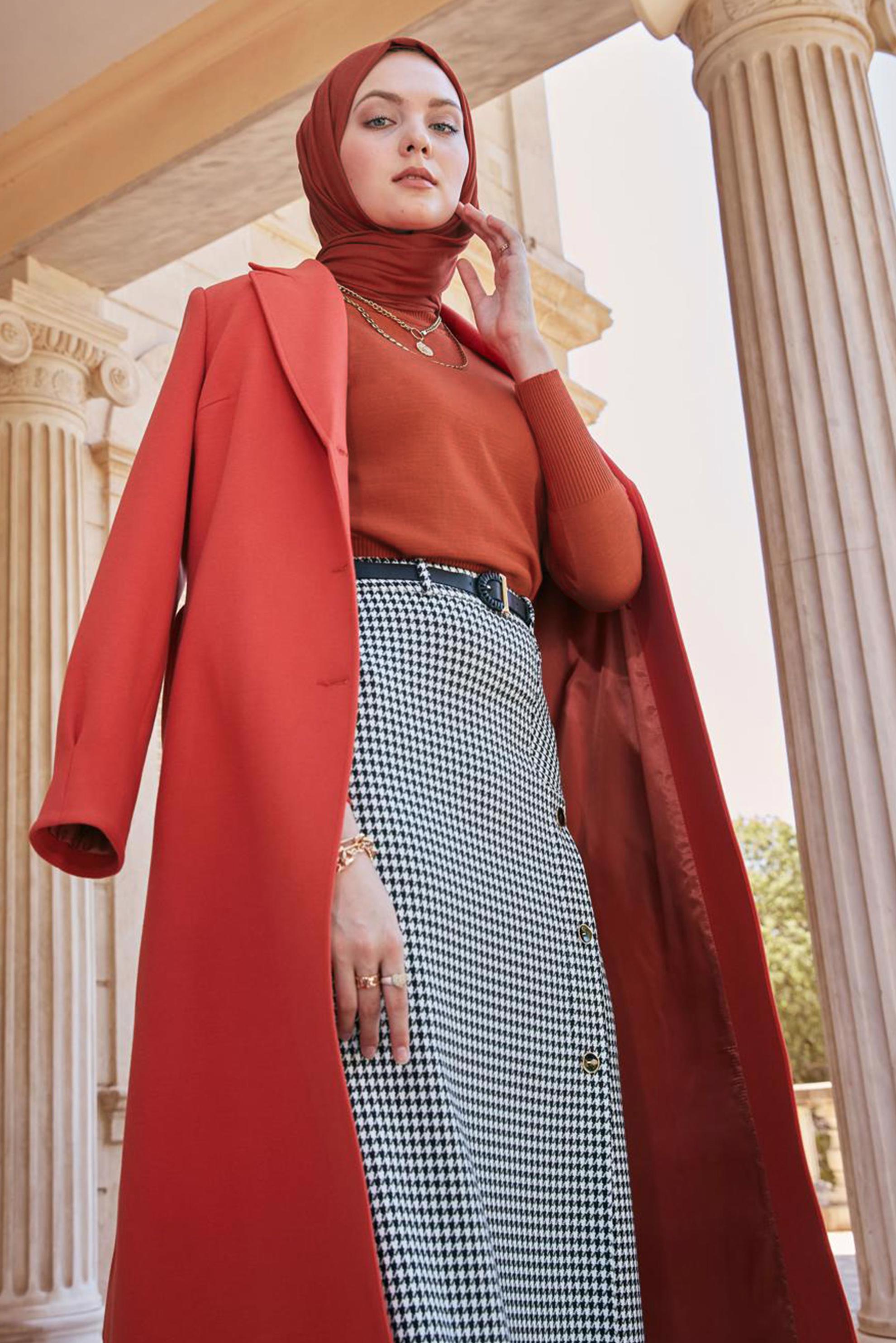 Hijab clothing ORANGE 43190 TRİKO KAZAK 38/44