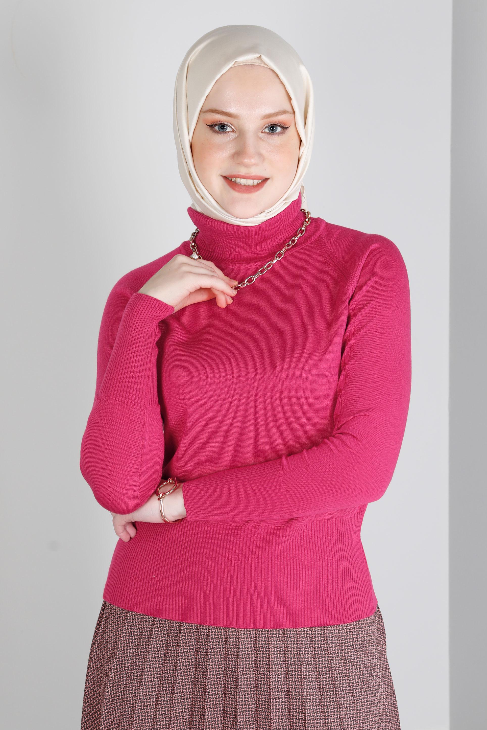 Hijab clothing FUCHSIA BASIC KNITWEAR SWEATER 43190