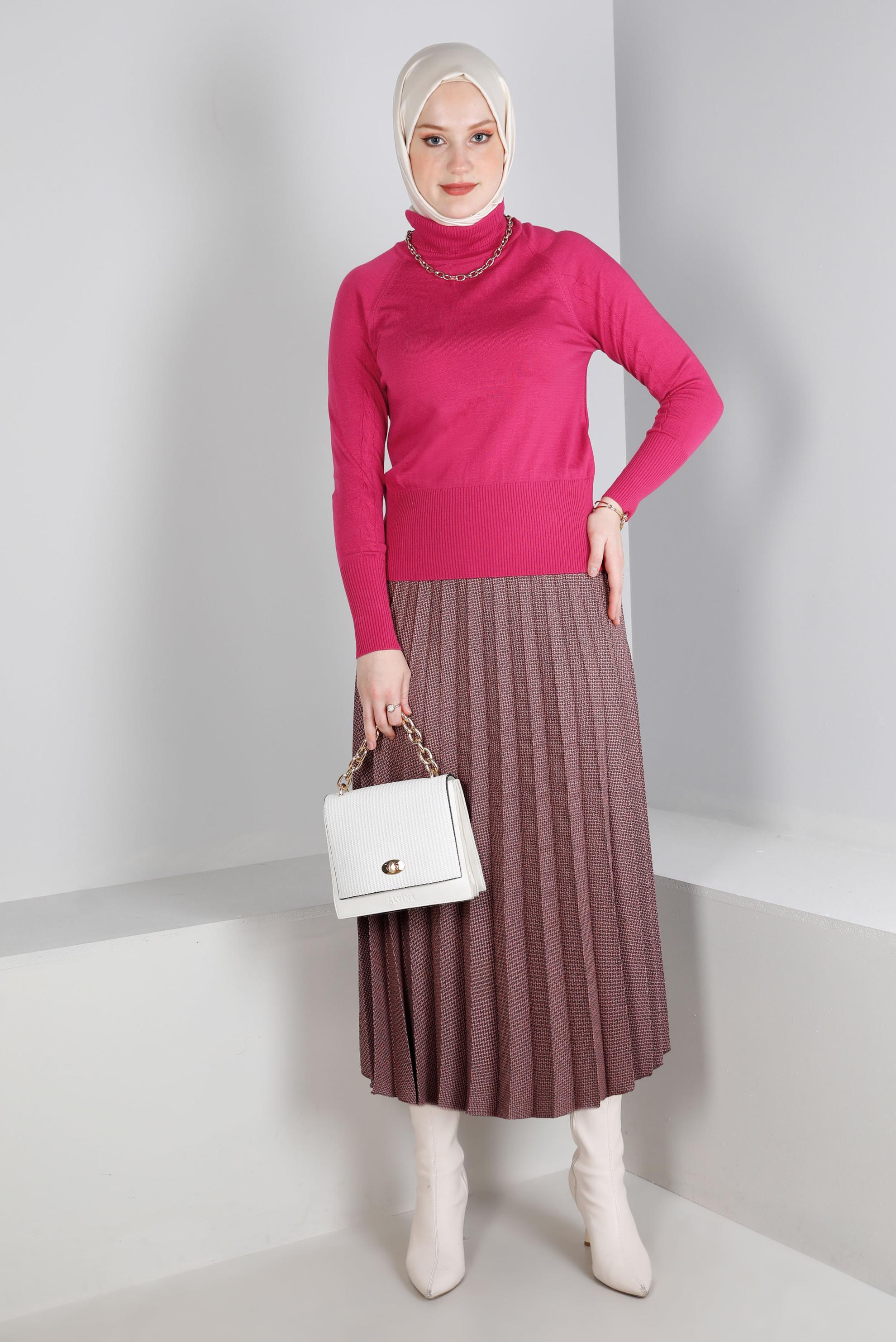 Hijab clothing FUCHSIA BASIC KNITWEAR SWEATER 43190