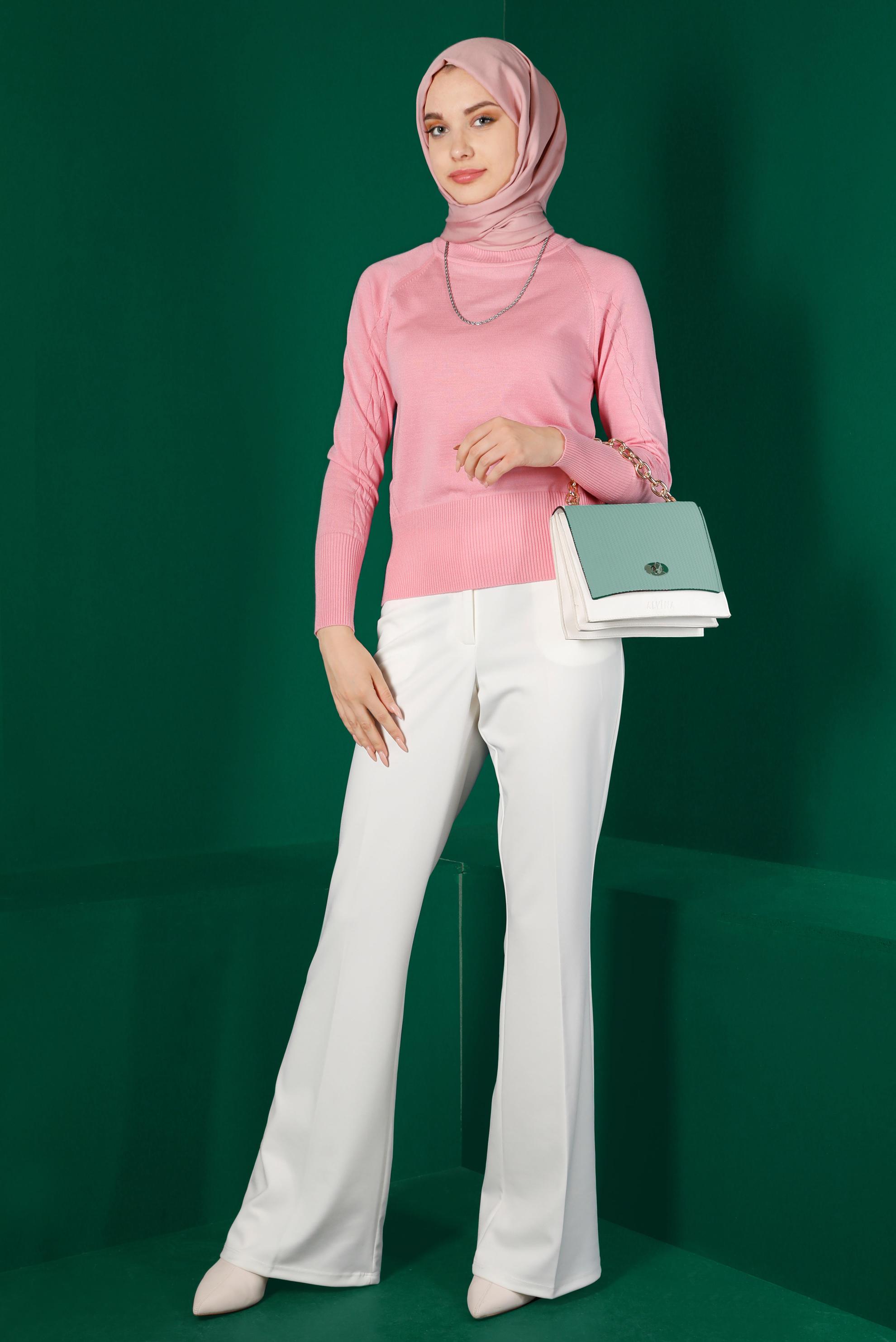 Tesettür giyim PUDRA BASIC TRİKO KAZAK 43190