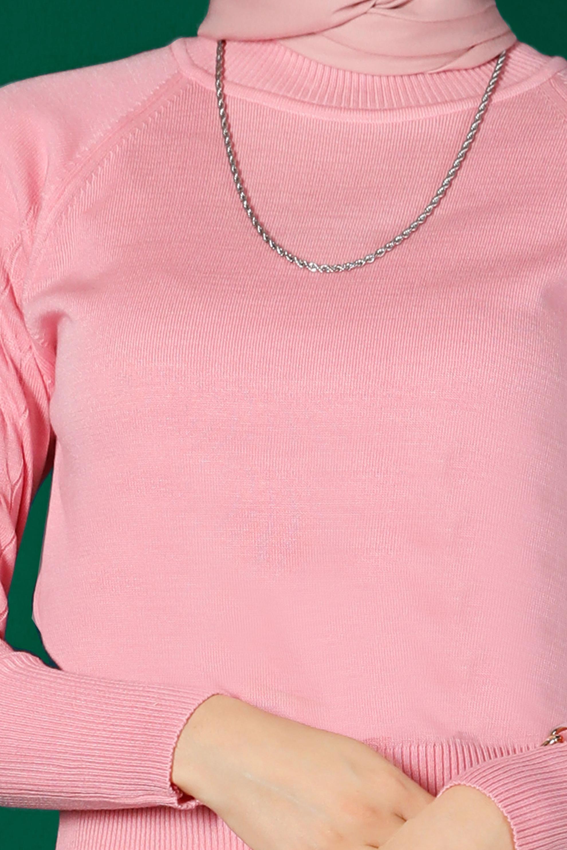 Tesettür giyim PUDRA BASIC TRİKO KAZAK 43190