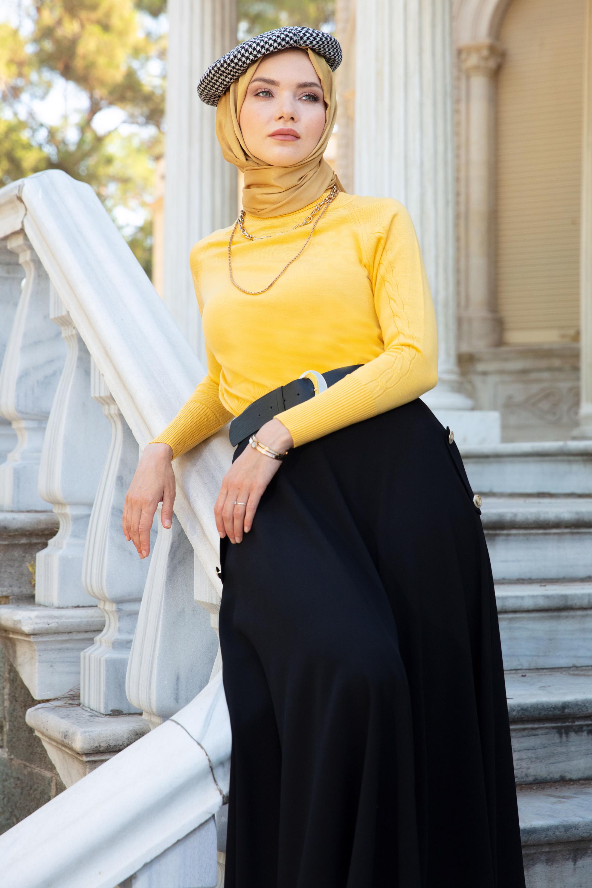 Hijab clothing YELLOW BASIC KNITWEAR SWEATER 43190