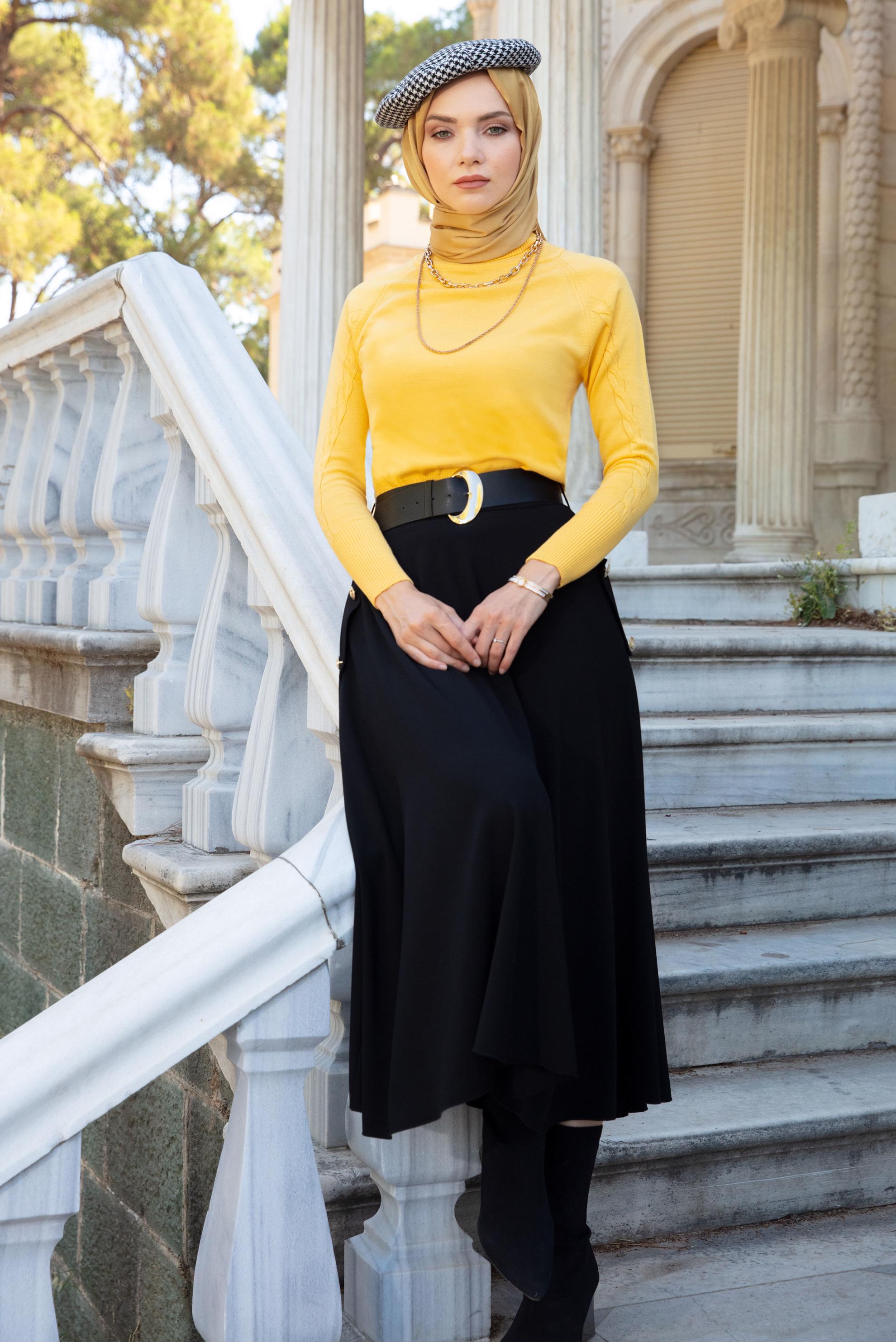 Hijab clothing YELLOW BASIC KNITWEAR SWEATER 43190