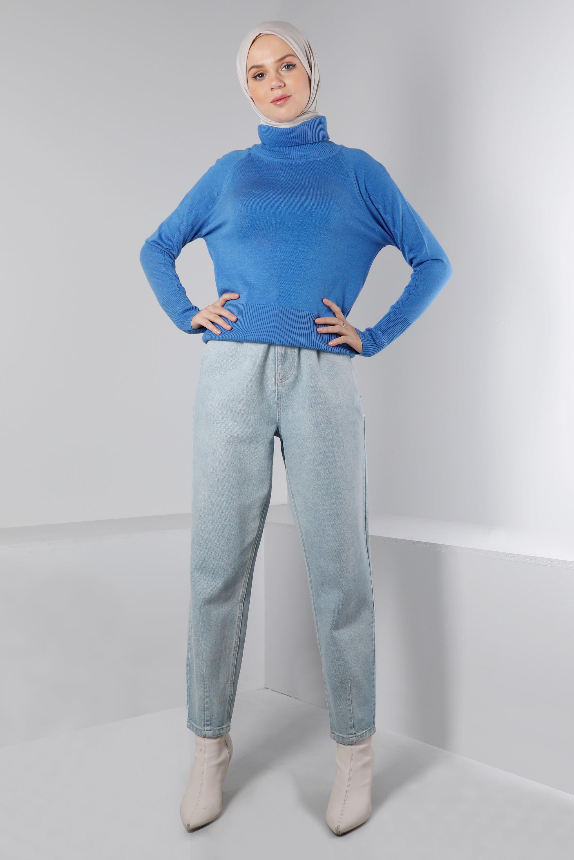 Hijab clothing BLUE BASIC KNITWEAR SWEATER 43190