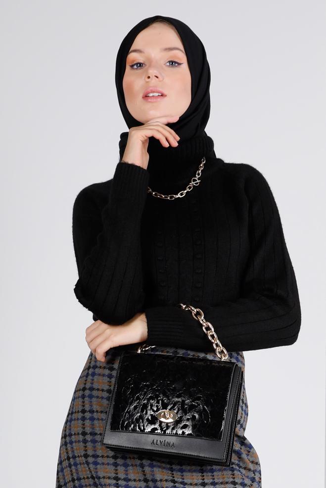 Vêtements hijab  PULL EN MAILLE COL ROULÉ 43194 - ALVİNA