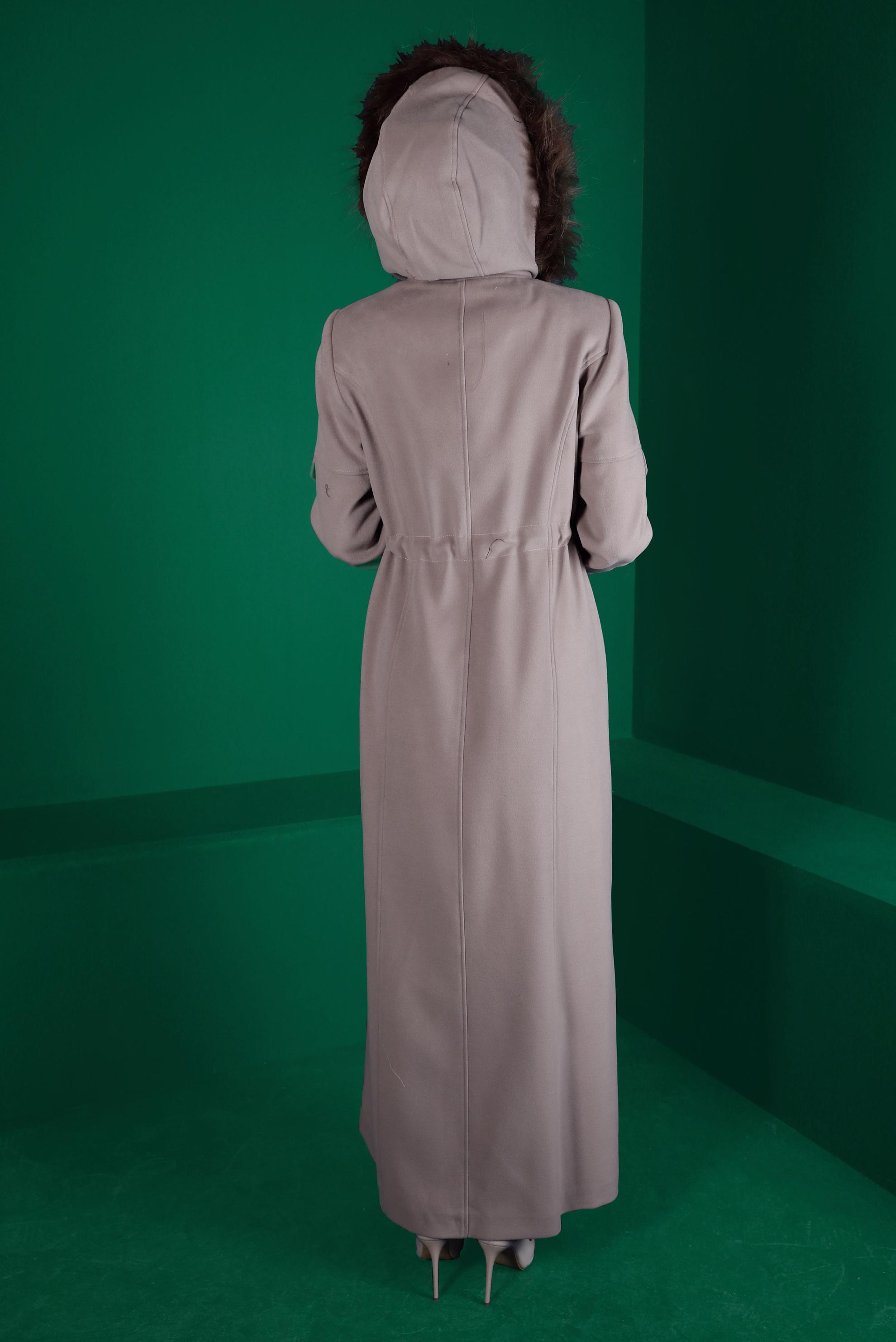 Vêtements hijab VISON MANTEAU À CAPUCHE À TAILLE SMOCKÉE 90311