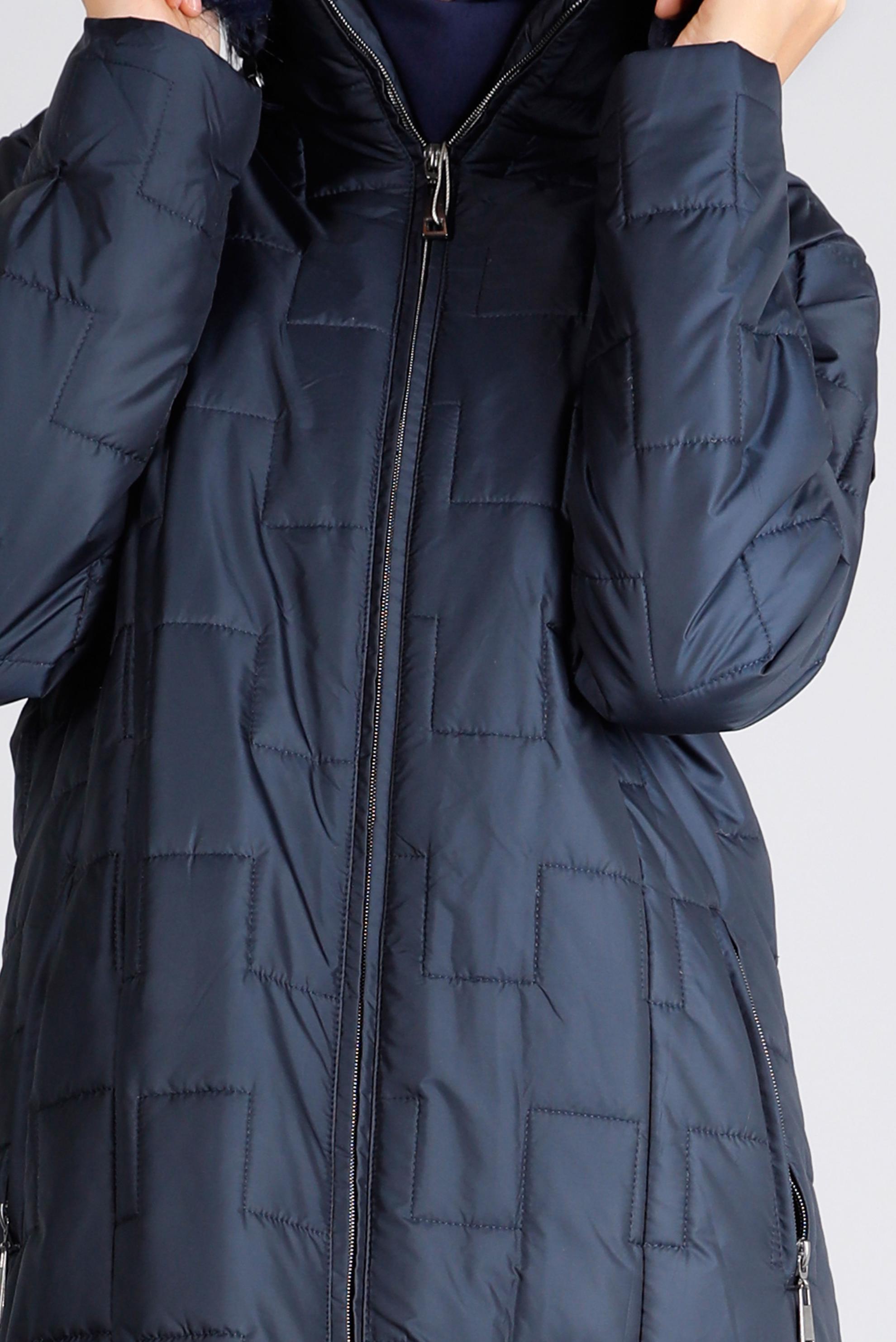 Vêtements hijab BLEU MARINE MANTEAU REMBOURRÉ ZIPPÉ À CAPUCHE FOURRURE 90316