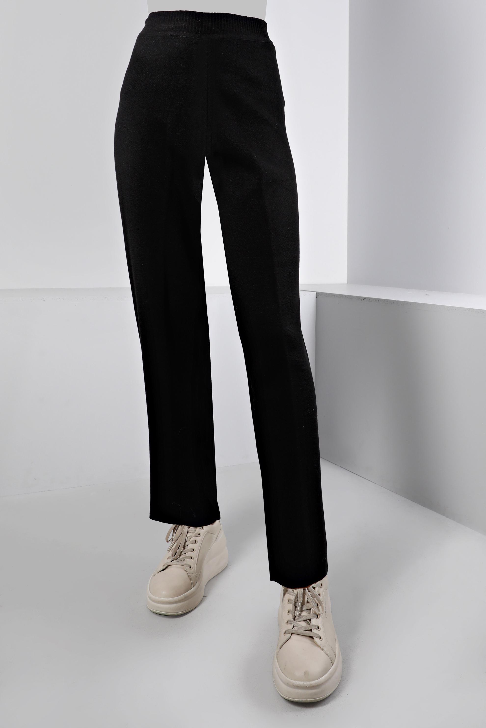 Tesettür giyim SİYAH BELİ LASTİKLİ TRİKO PANTOLON 70430 