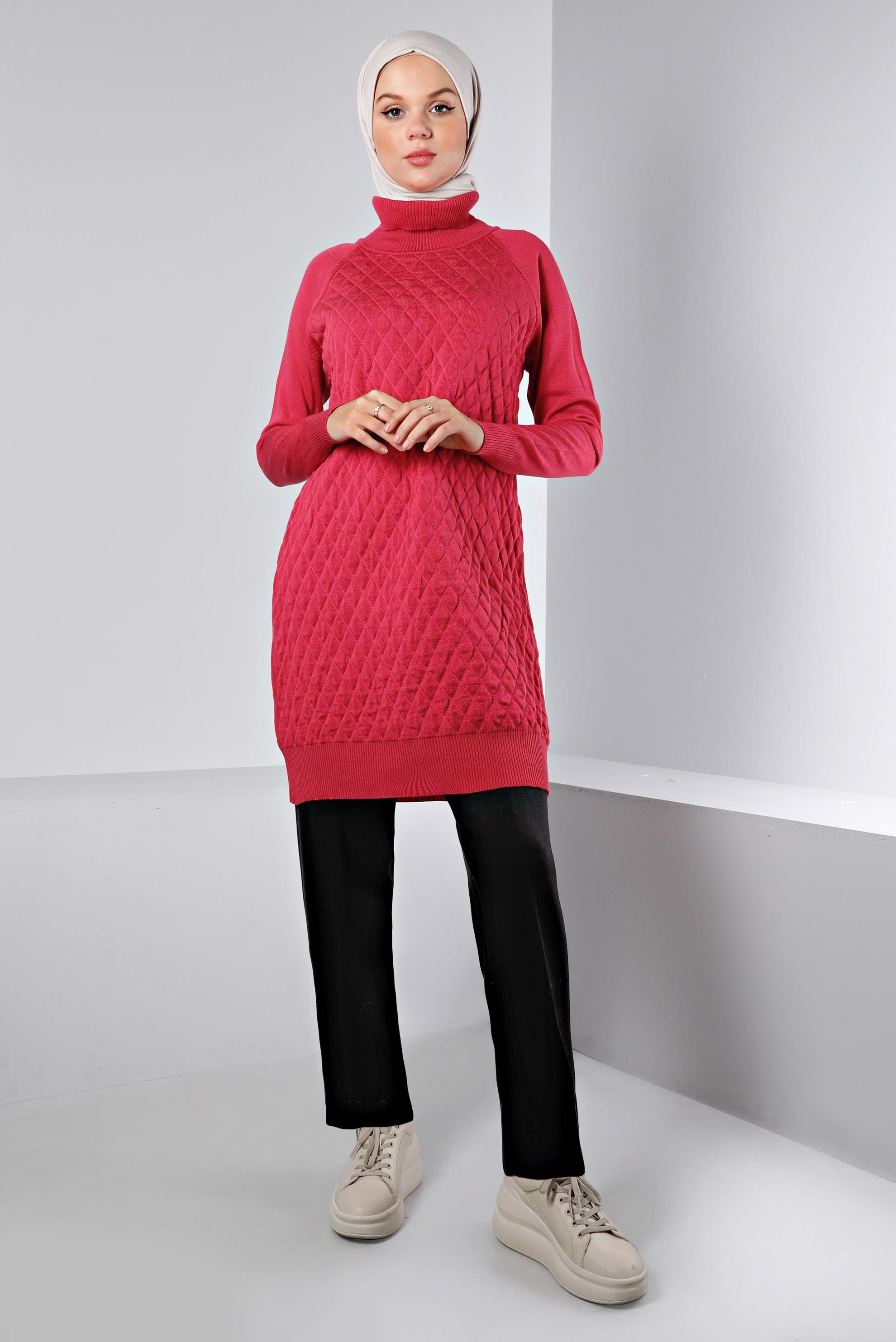 Tesettür giyim SİYAH BELİ LASTİKLİ TRİKO PANTOLON 70430 