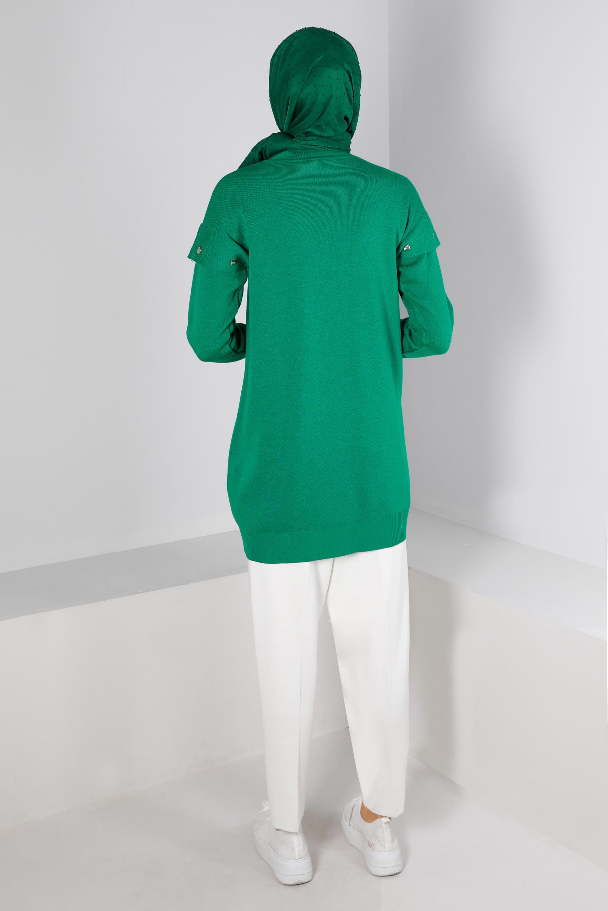 Tesettür giyim BEYAZ BELİ LASTİKLİ TRİKO PANTOLON 70430 