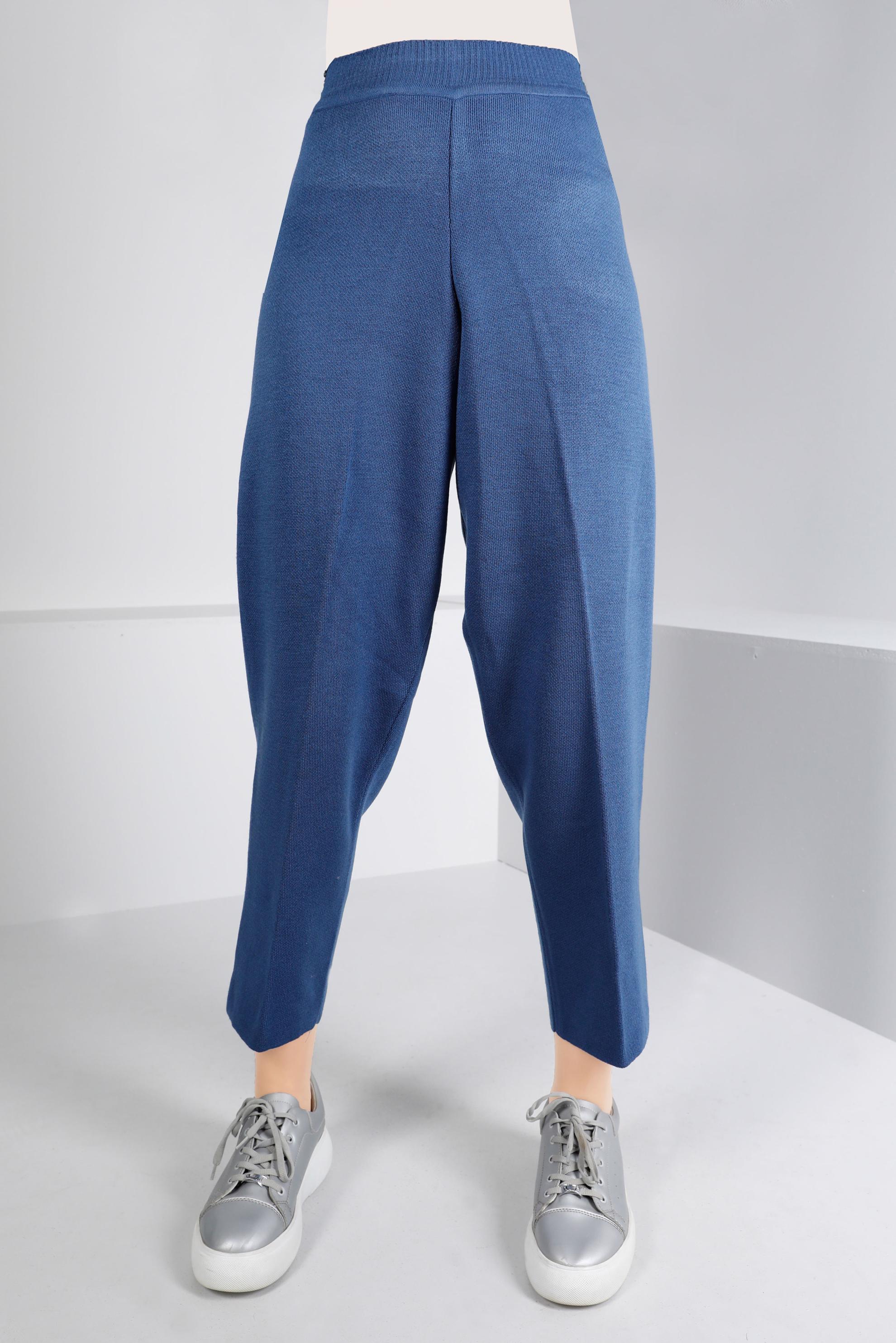 Tesettür giyim LACİVERT BELİ LASTİKLİ TRİKO PANTOLON 70430 