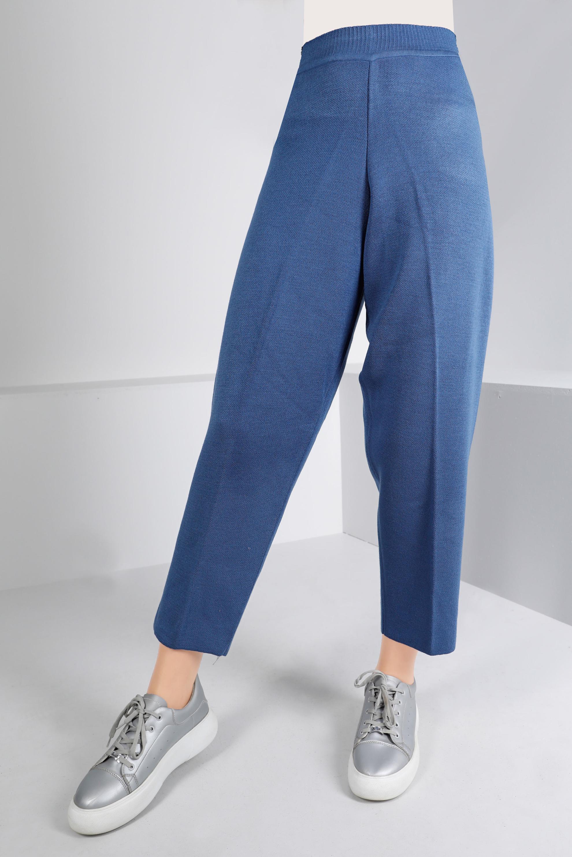 Tesettür giyim LACİVERT BELİ LASTİKLİ TRİKO PANTOLON 70430 