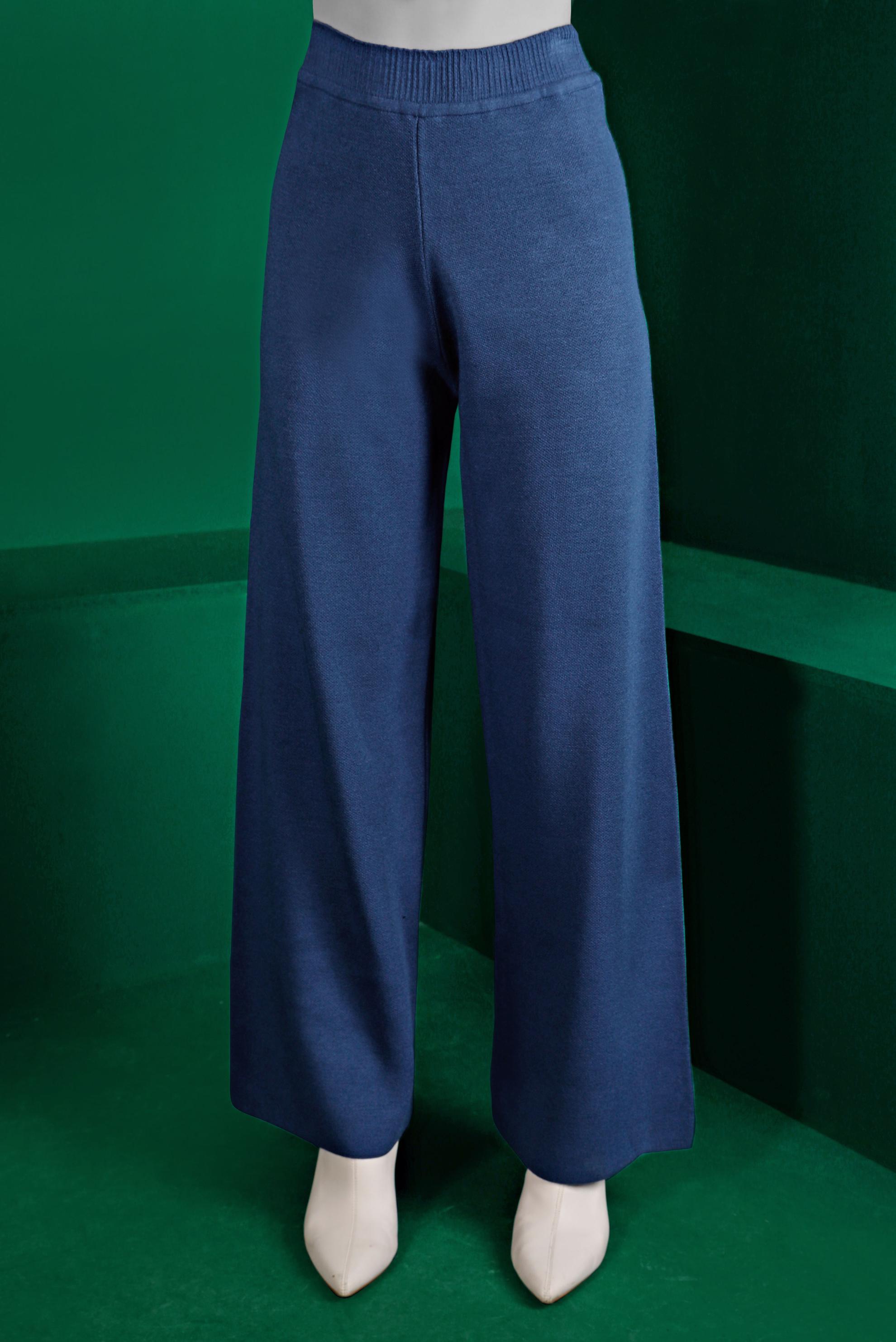 Tesettür giyim LACİVERT BELİ LASTİKLİ TRİKO PANTOLON 70431 