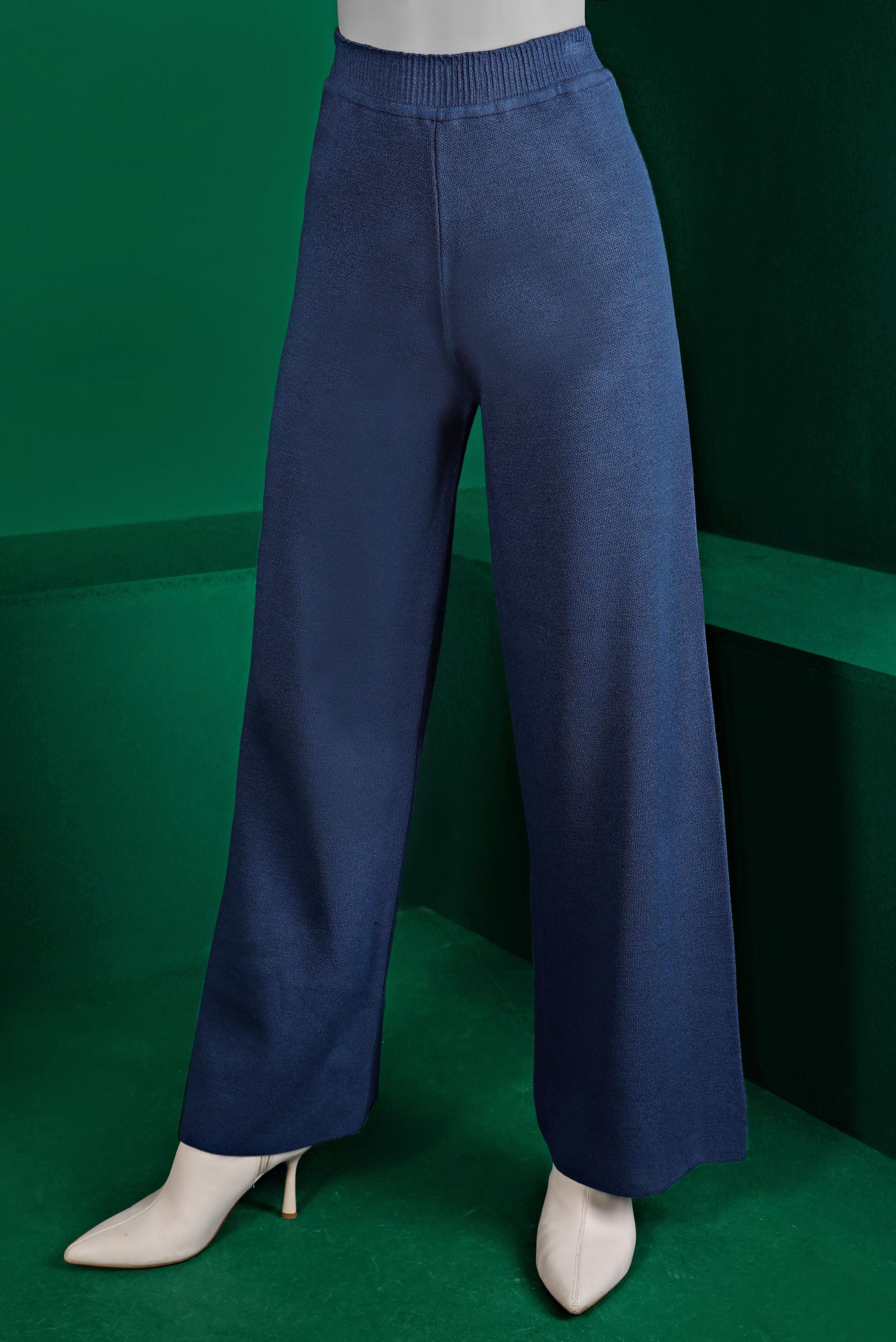 Tesettür giyim LACİVERT BELİ LASTİKLİ TRİKO PANTOLON 70431 