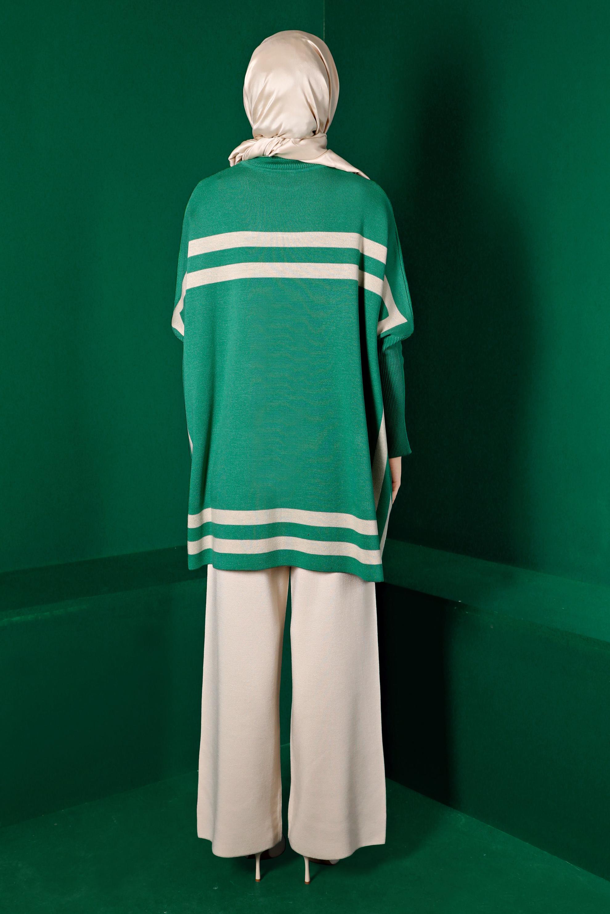 Tesettür giyim BEJ BELİ LASTİKLİ TRİKO PANTOLON 70431 