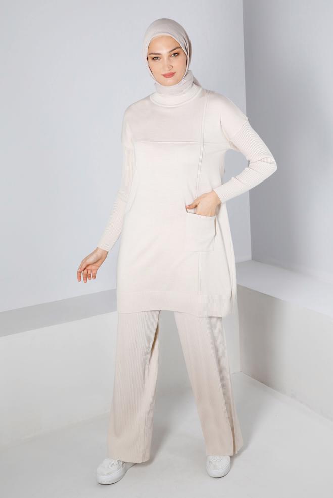 Tesettür giyim  FİTİLLİ TRİKO PANTOLON 70432  - ALVİNA