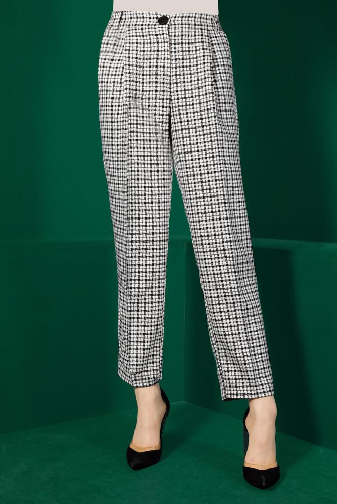 Tesettür giyim  KLASİK EKOSE PANTOLON 70435  - ALVİNA