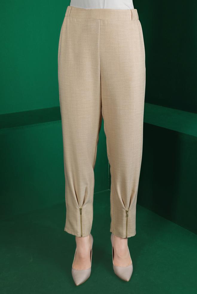 Tesettür giyim  PAÇASI FERMUAR DETAYLI PANTOLON 70438 - ALVİNA