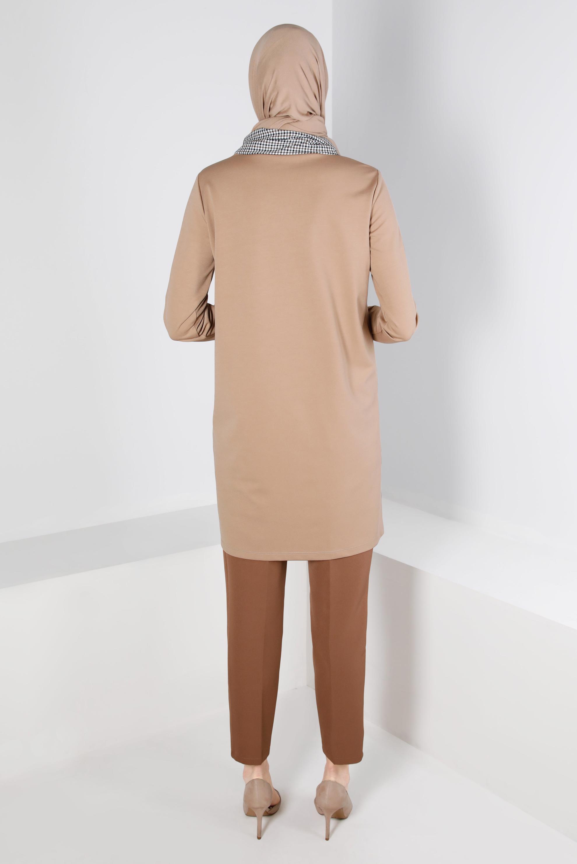 Tesettür giyim TABA HAVUÇ KESİM PANTOLON 70440 