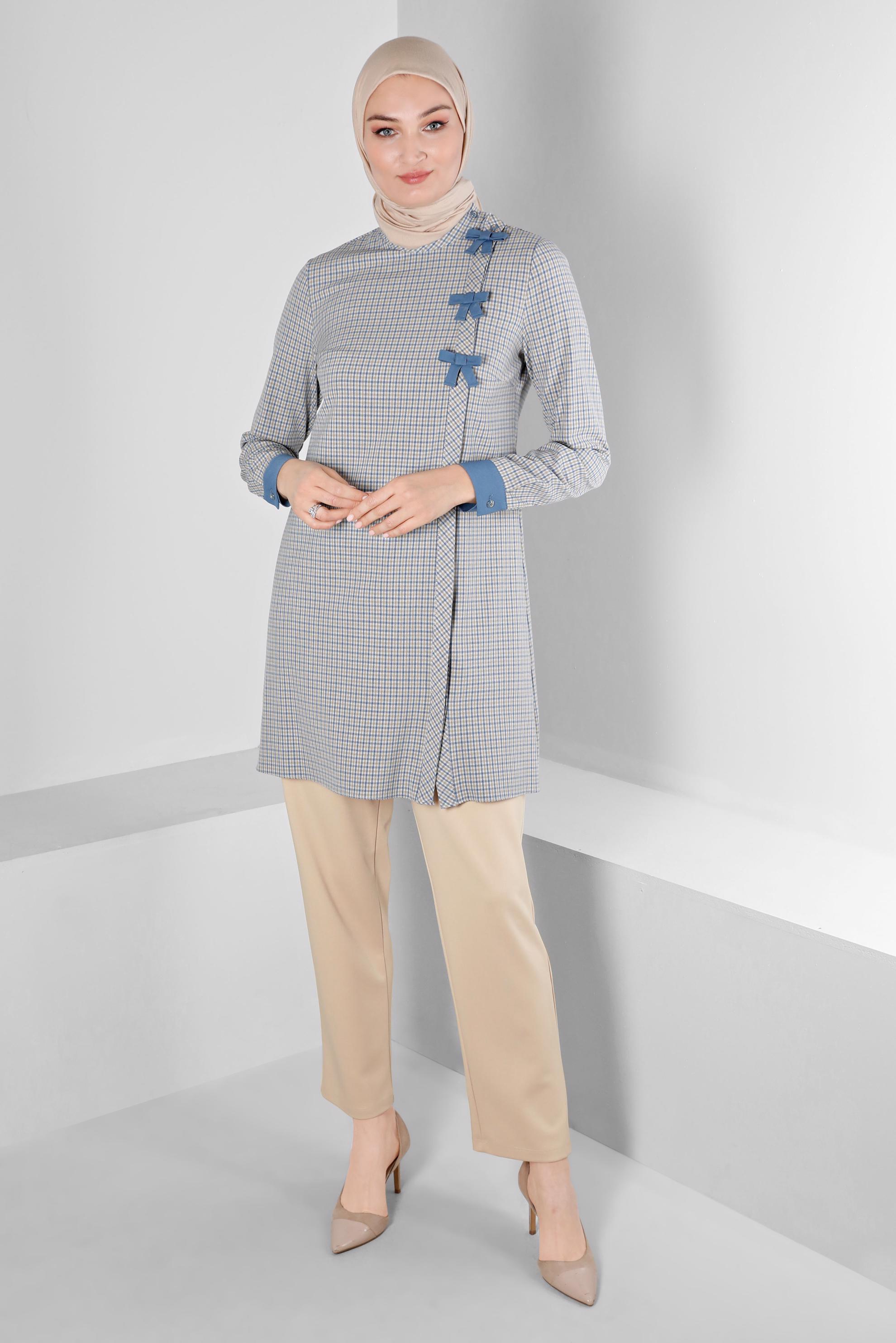 Tesettür giyim BEJ HAVUÇ KESİM PANTOLON 70441