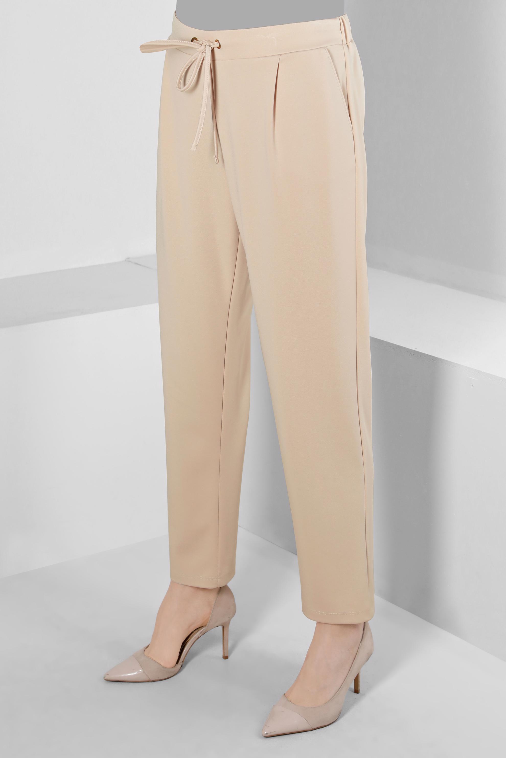 Tesettür giyim BEJ HAVUÇ KESİM PANTOLON 70441