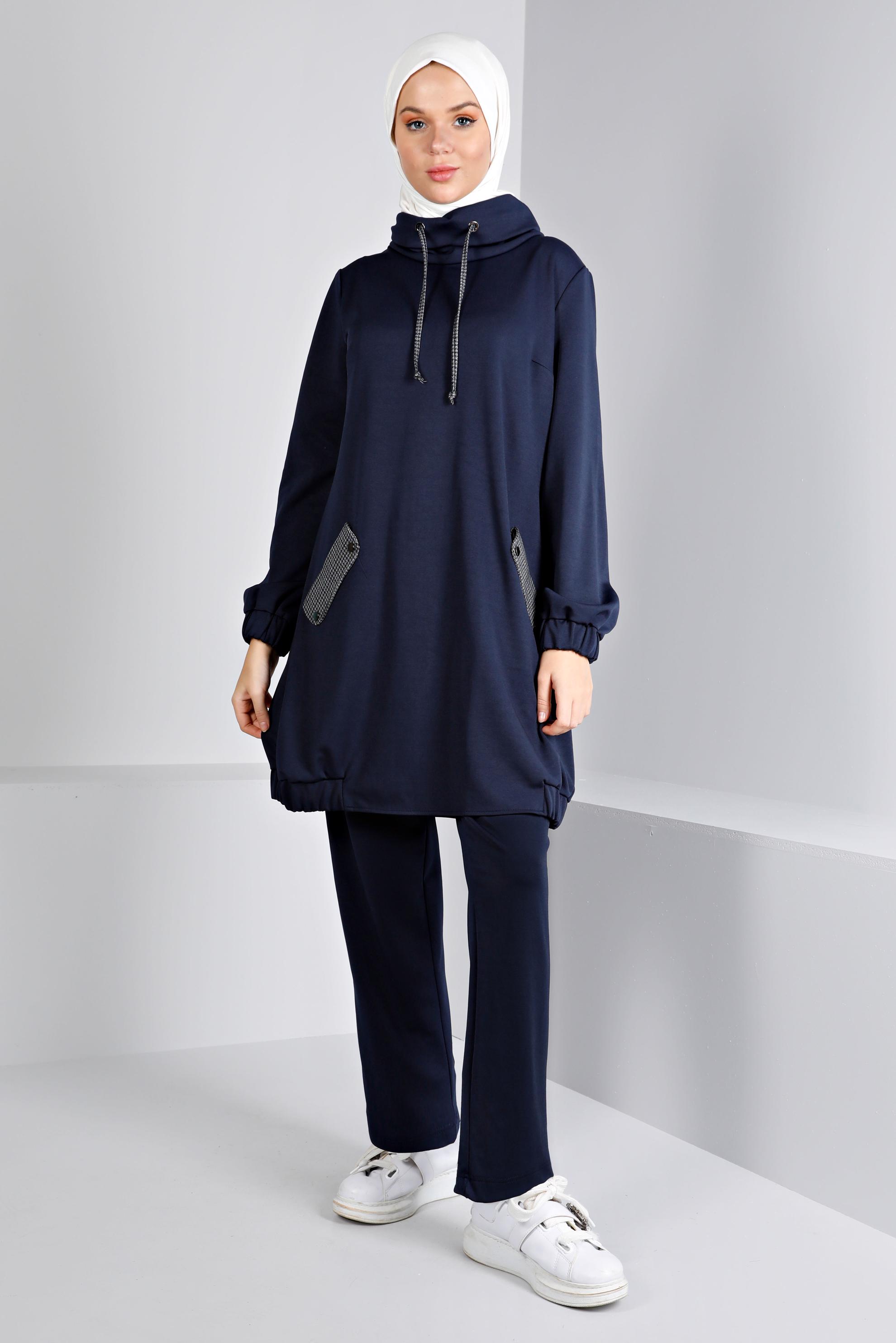 Tesettür giyim LACİVERT HAVUÇ KESİM PANTOLON 70441