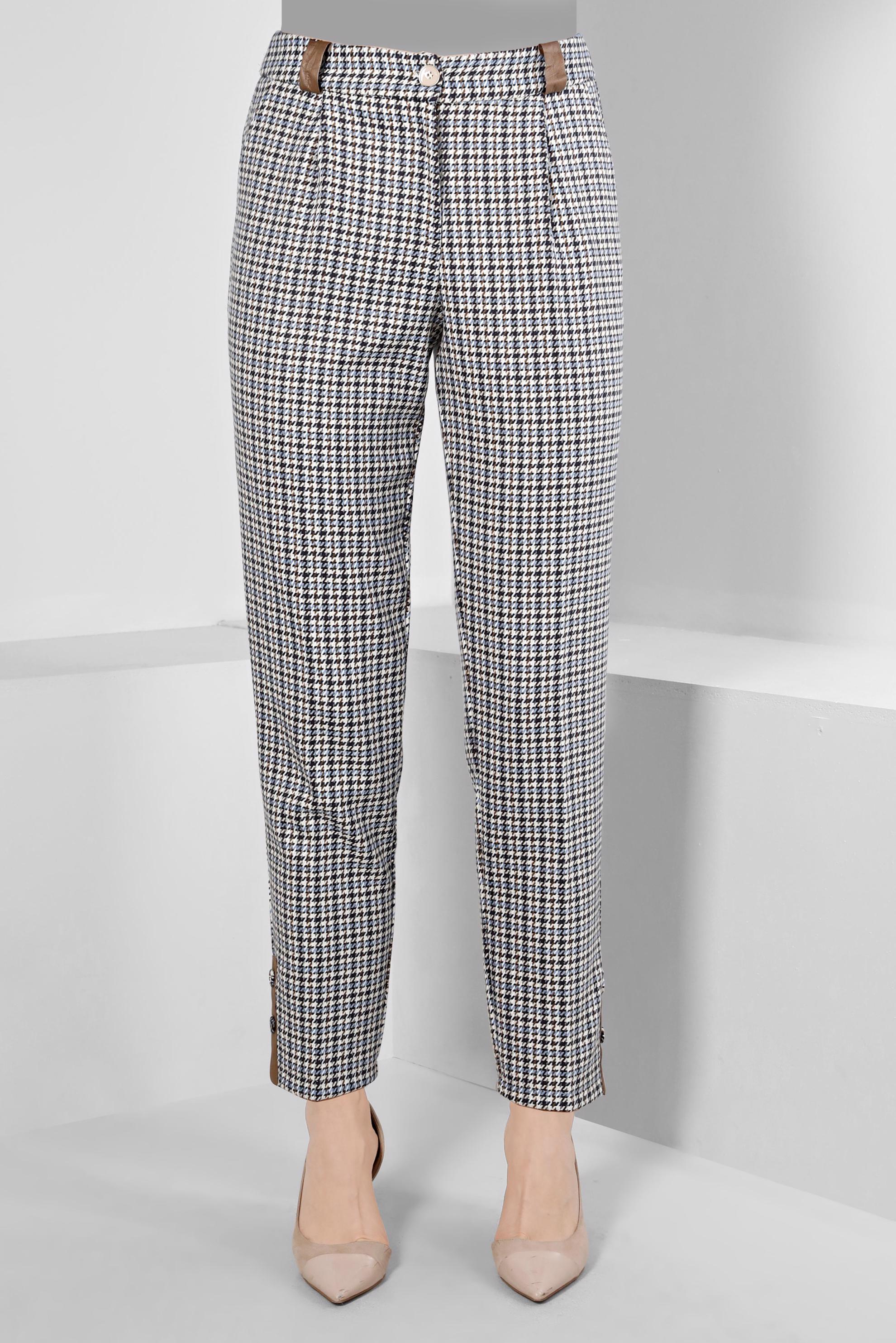 Tesettür giyim MAVİ KAZAYAĞI DESENLİ PANTOLON 70443	