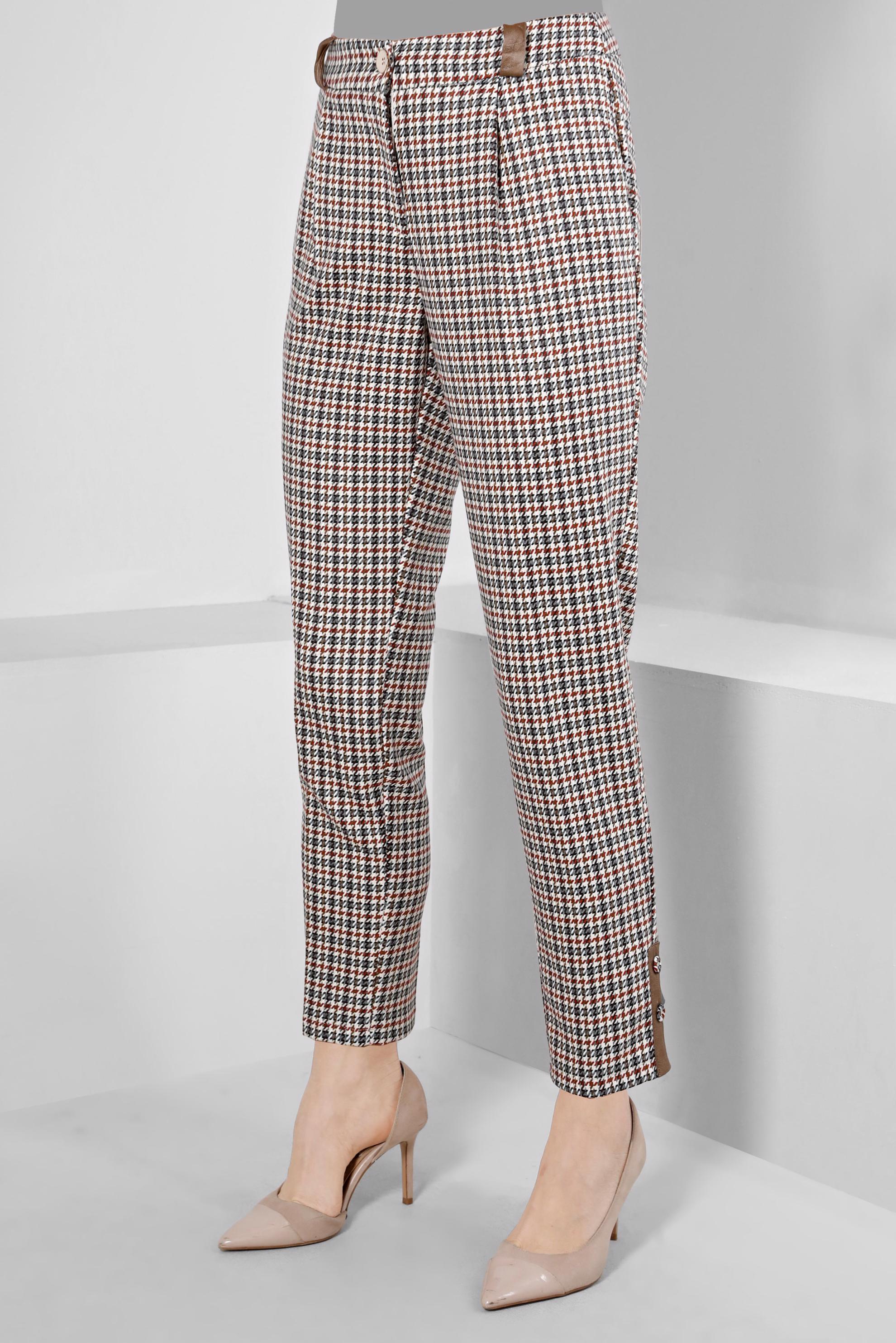 Tesettür giyim TURUNCU KAZAYAĞI DESENLİ PANTOLON 70443	