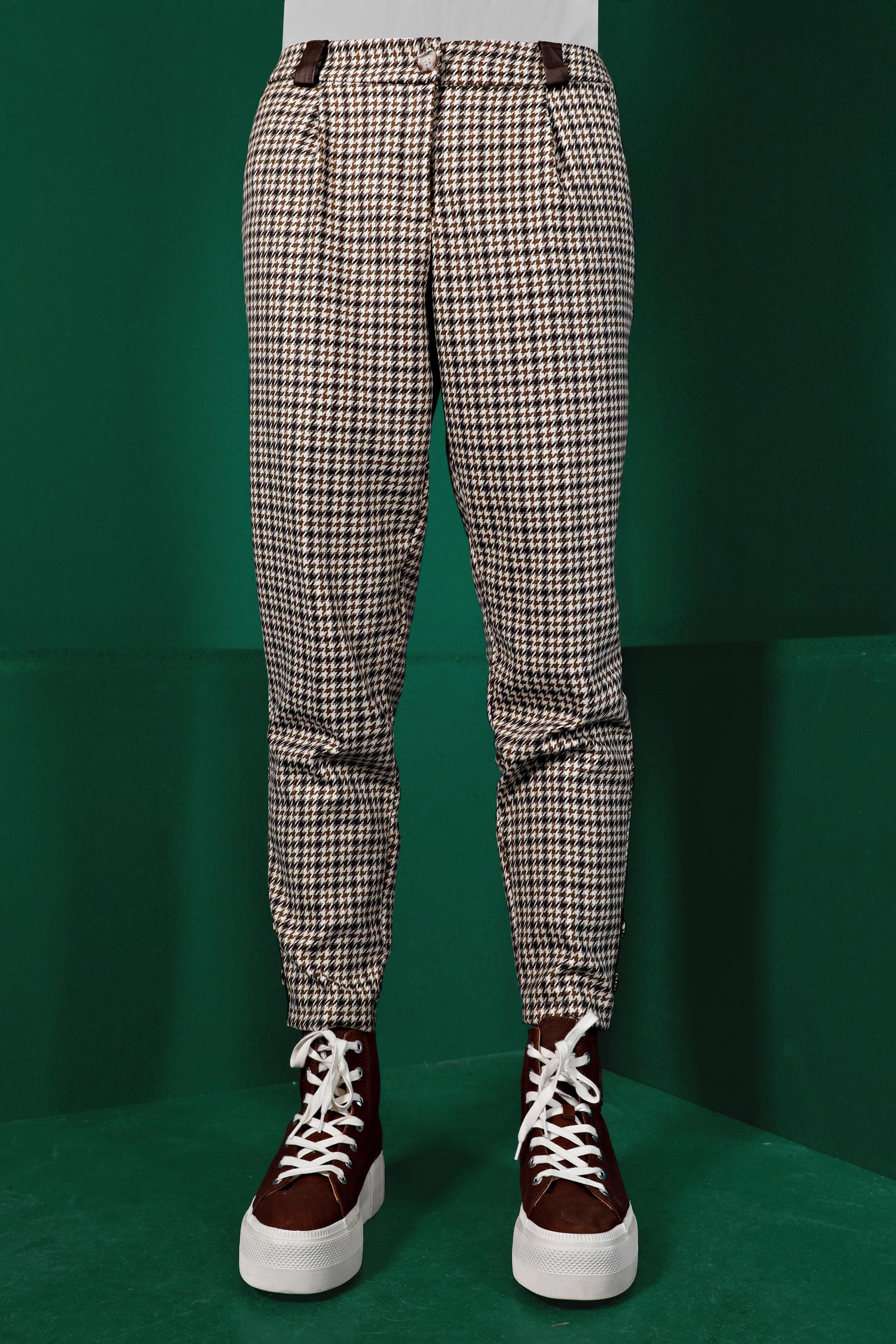 Tesettür giyim VİZON KAZAYAĞI DESENLİ PANTOLON 70443	