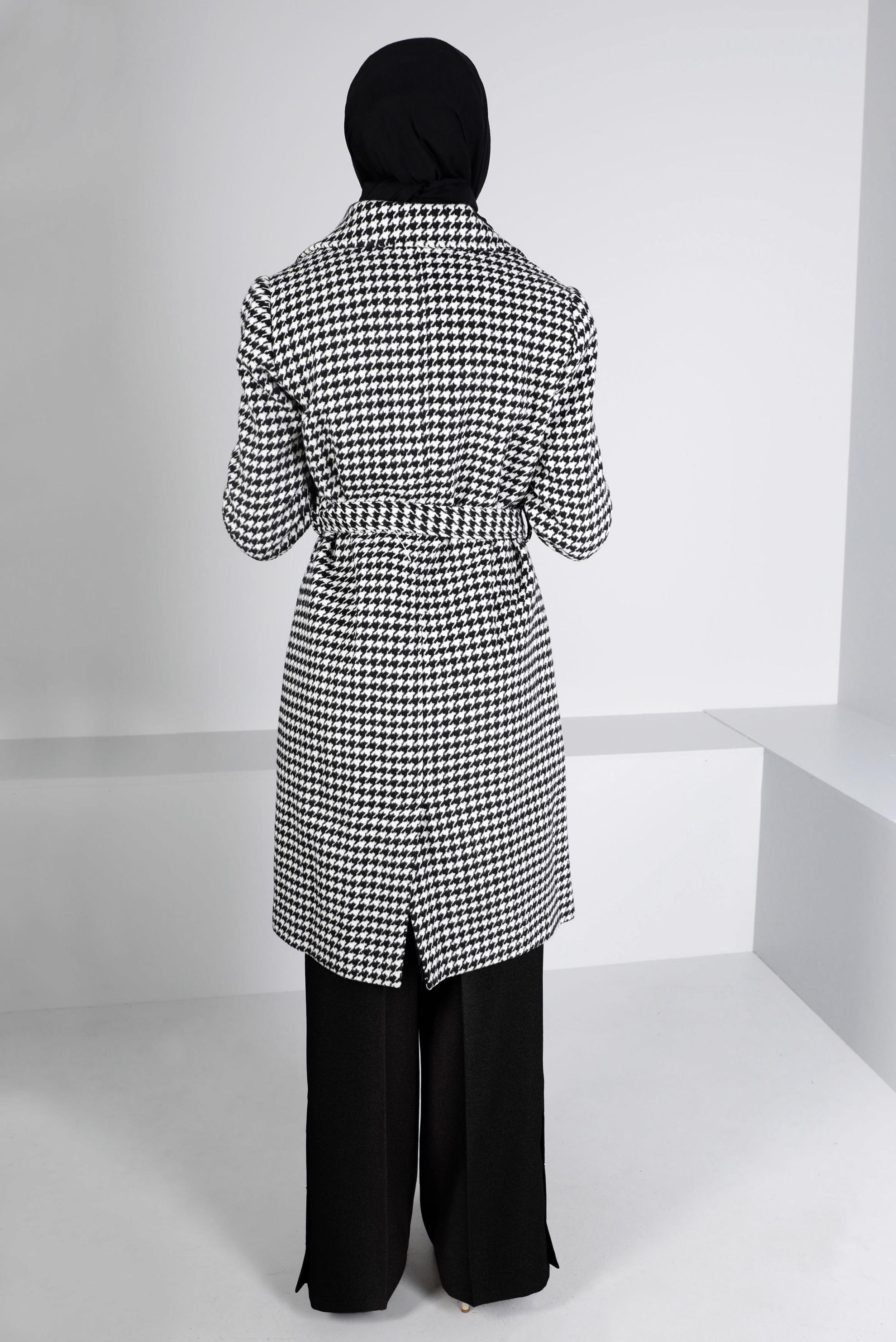 Tesettür giyim SİYAH ÇITÇIT DETAYLI BOL KESİM PANTOLON 70445 