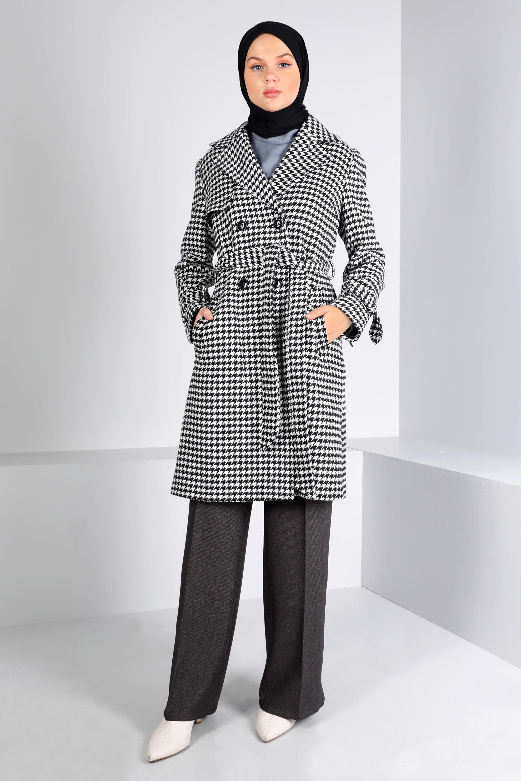 Hijab clothing GREY SNAP DETAIL WIDE CUT TROUSERS 70445 