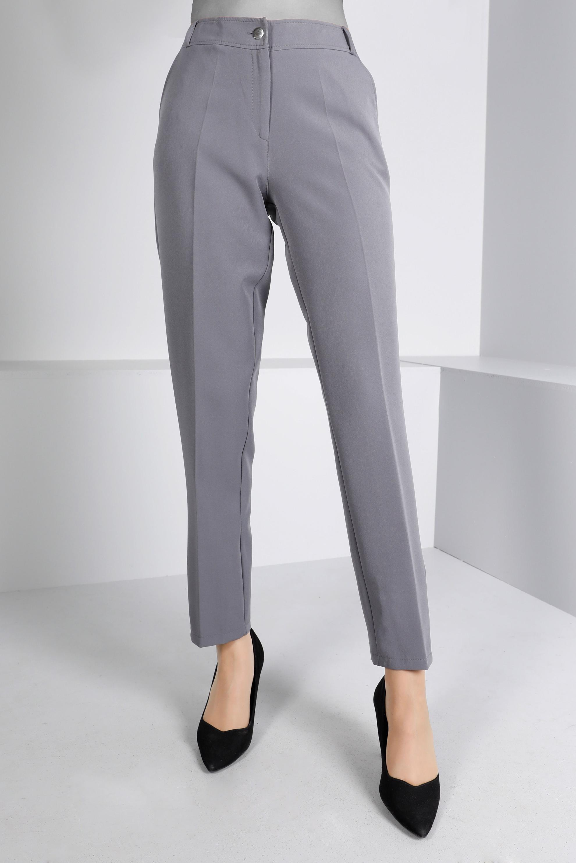 Tesettür giyim GRİ KUŞGÖZÜ DETAYLI KLASİK PANTOLON 70446