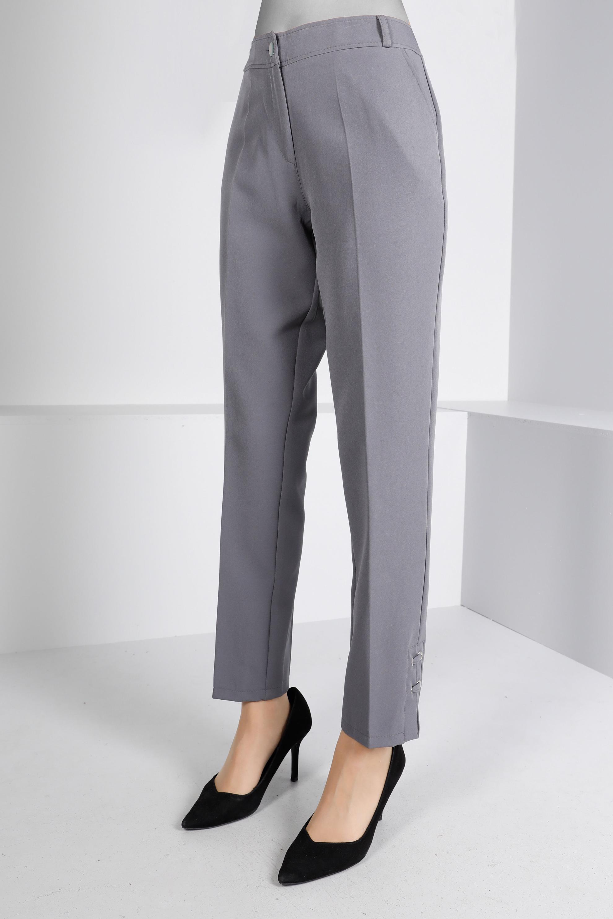 Tesettür giyim GRİ KUŞGÖZÜ DETAYLI KLASİK PANTOLON 70446