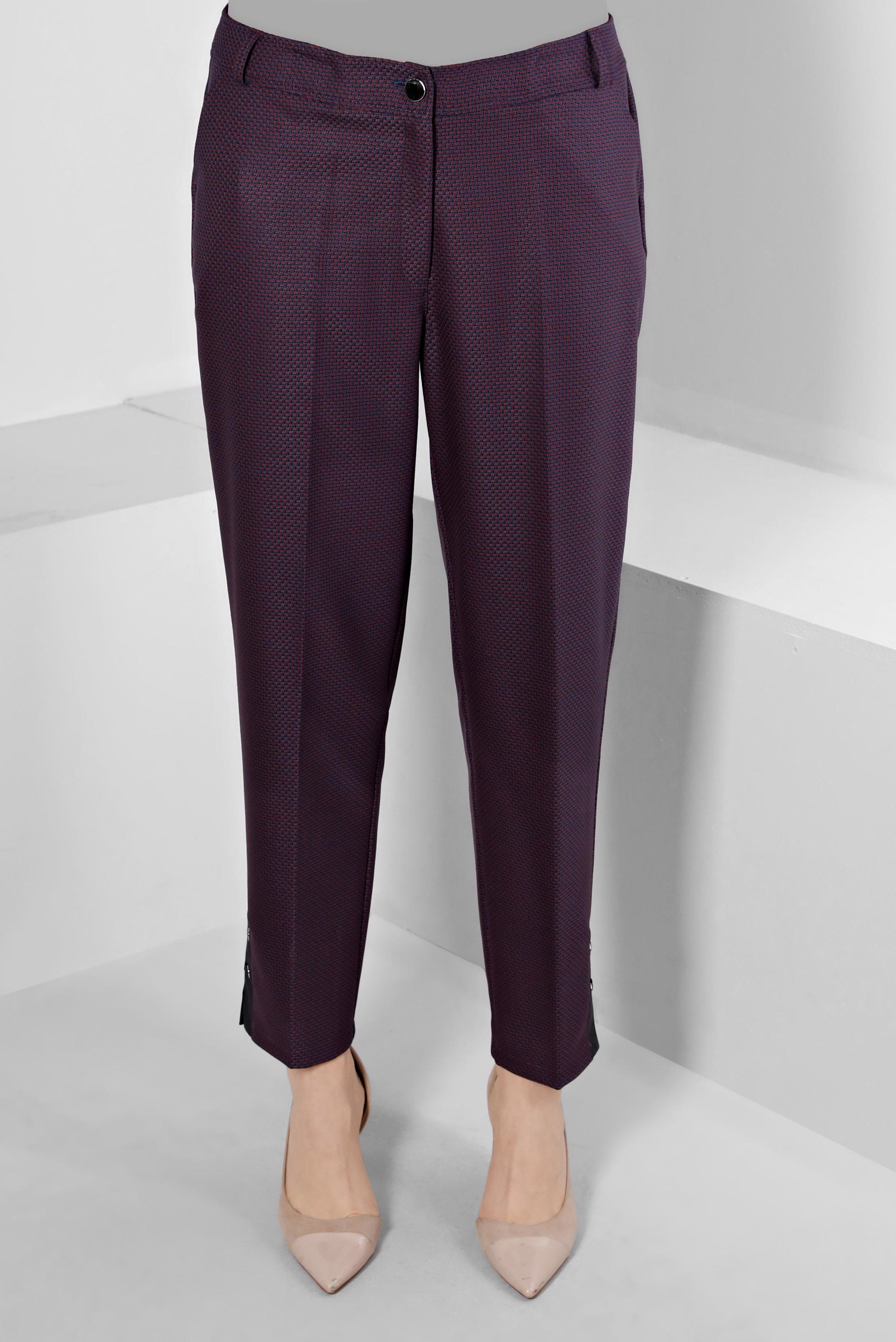 Tesettür giyim LACİVERT KUŞGÖZÜ DETAYLI KLASİK KESİM PANTOLON 70449 