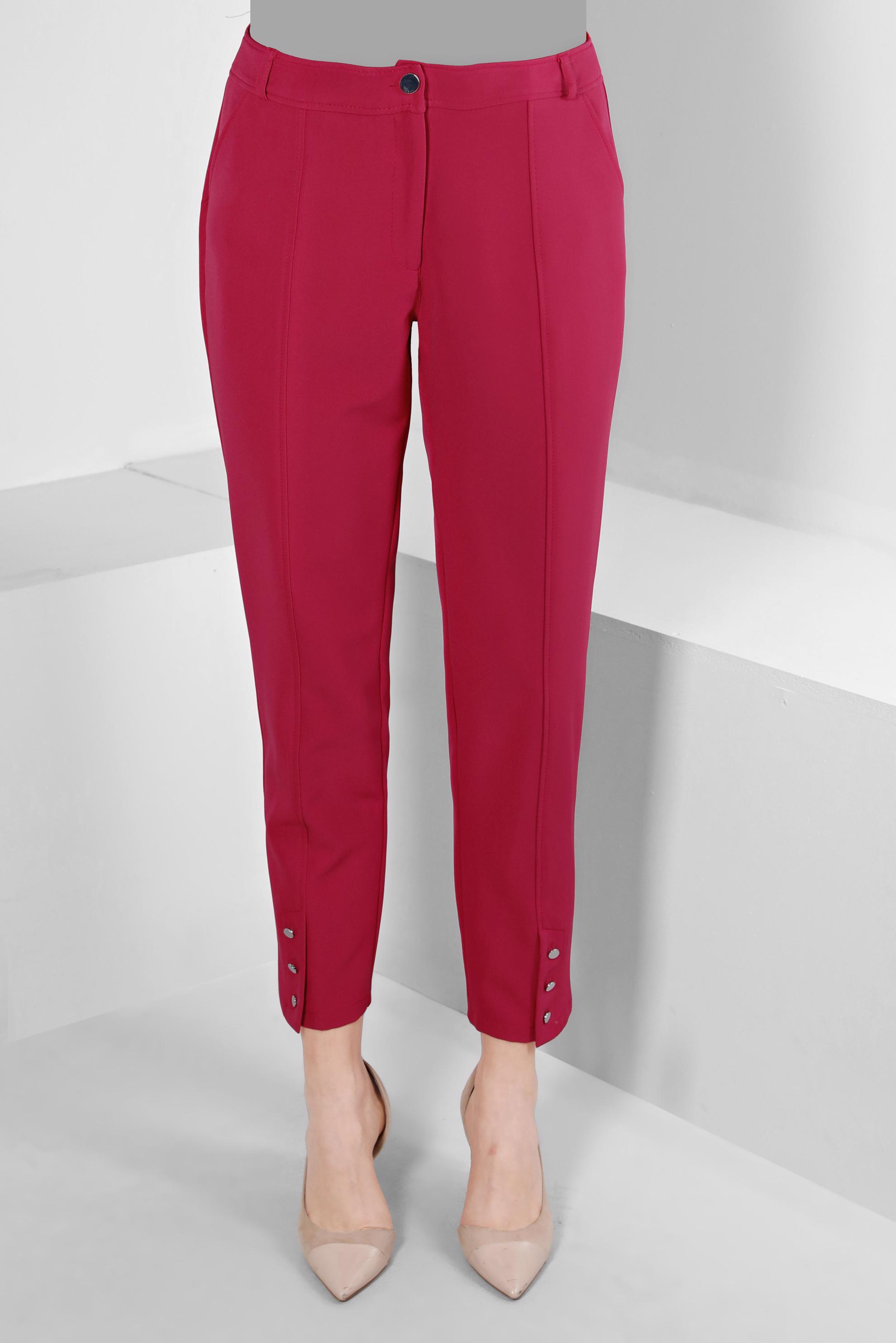 Tesettür giyim FUŞYA PAÇASI DÜĞME DETAYLI PANTOLON 70451